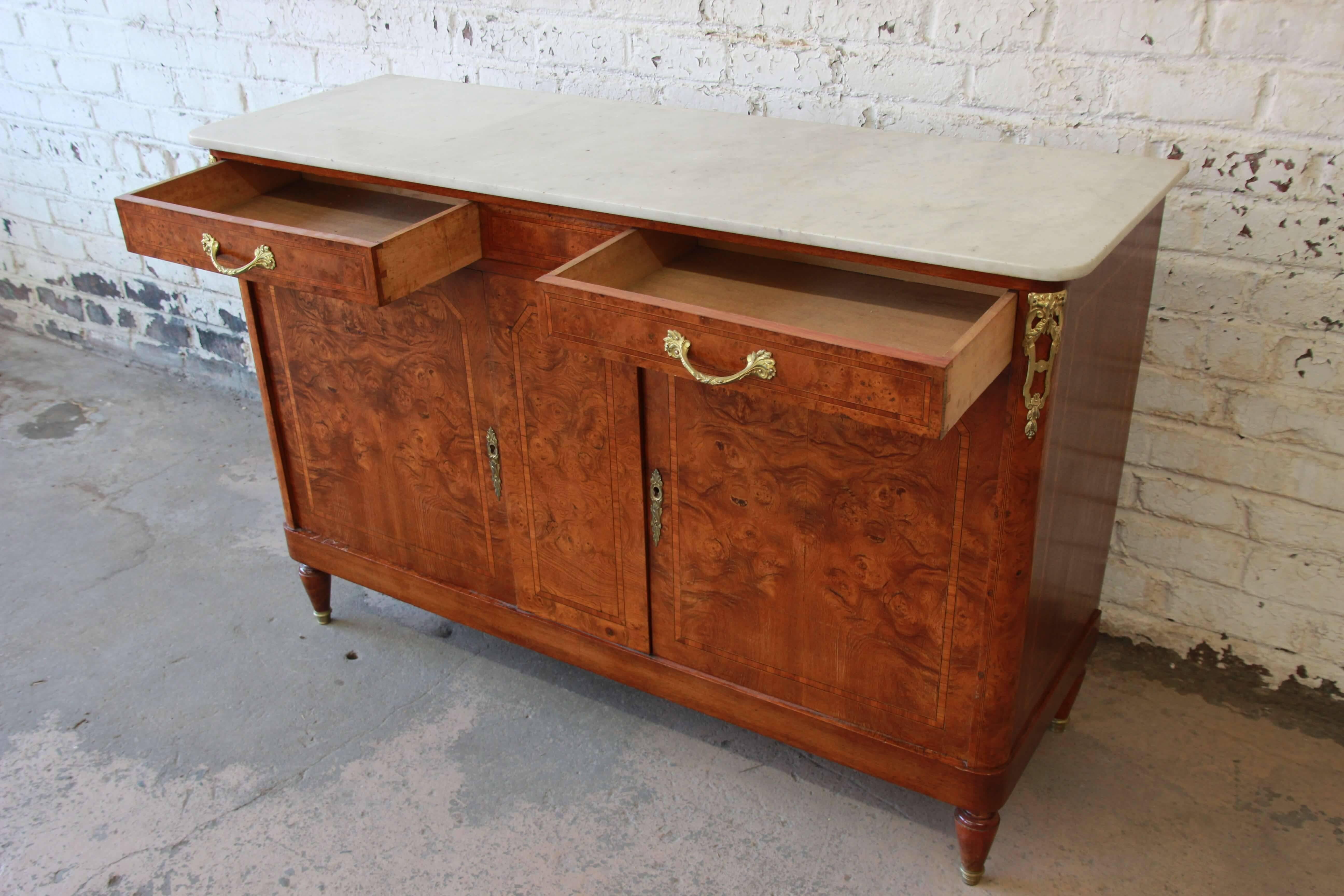 antique sideboard with marble top