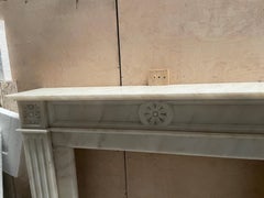 Louis XVI Style Hand-Carved Marble Fireplace Mantel, Late 20th Century