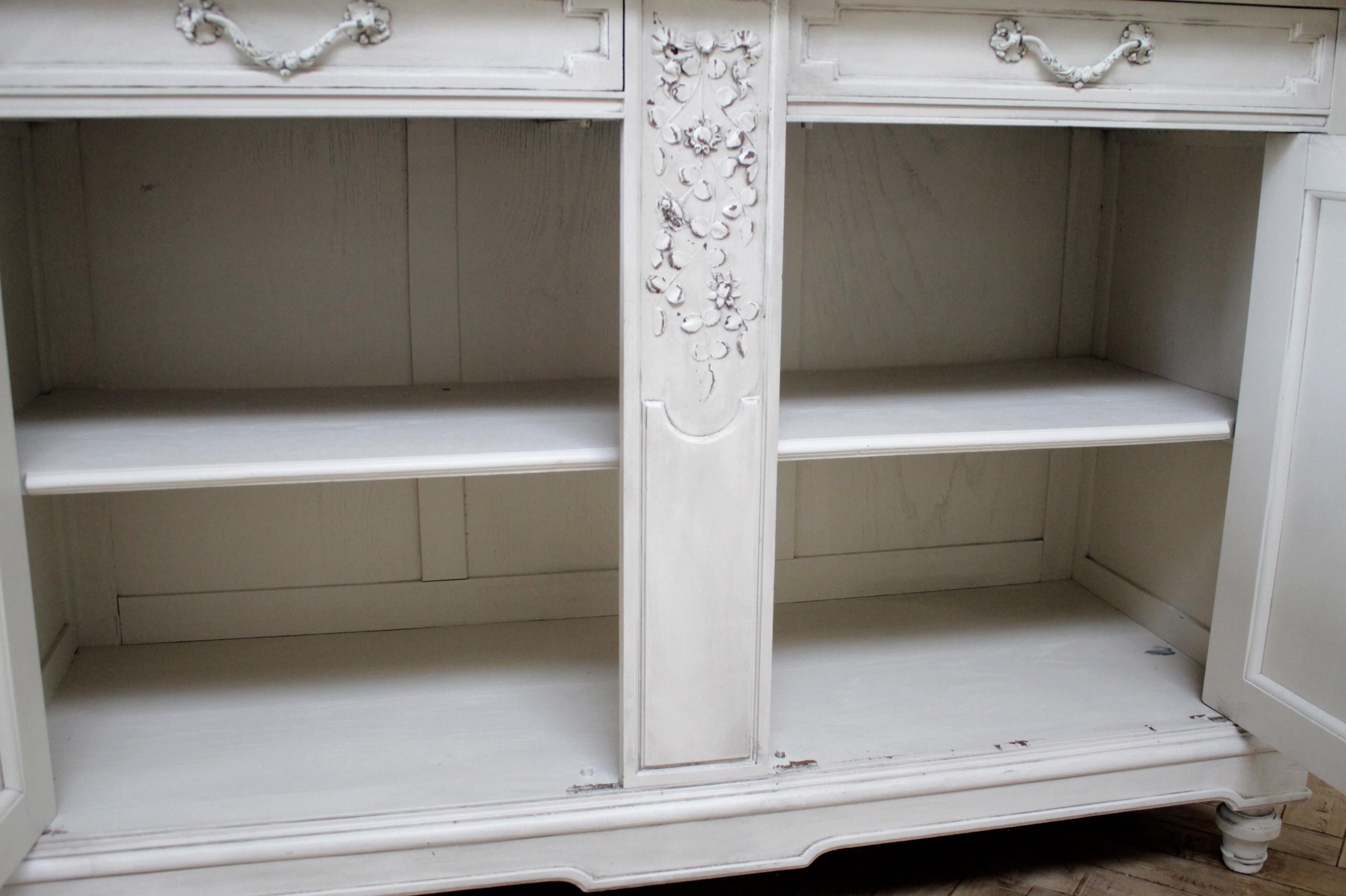 20th Century Antique Louis XVI Style China Cabinet with Marble Top