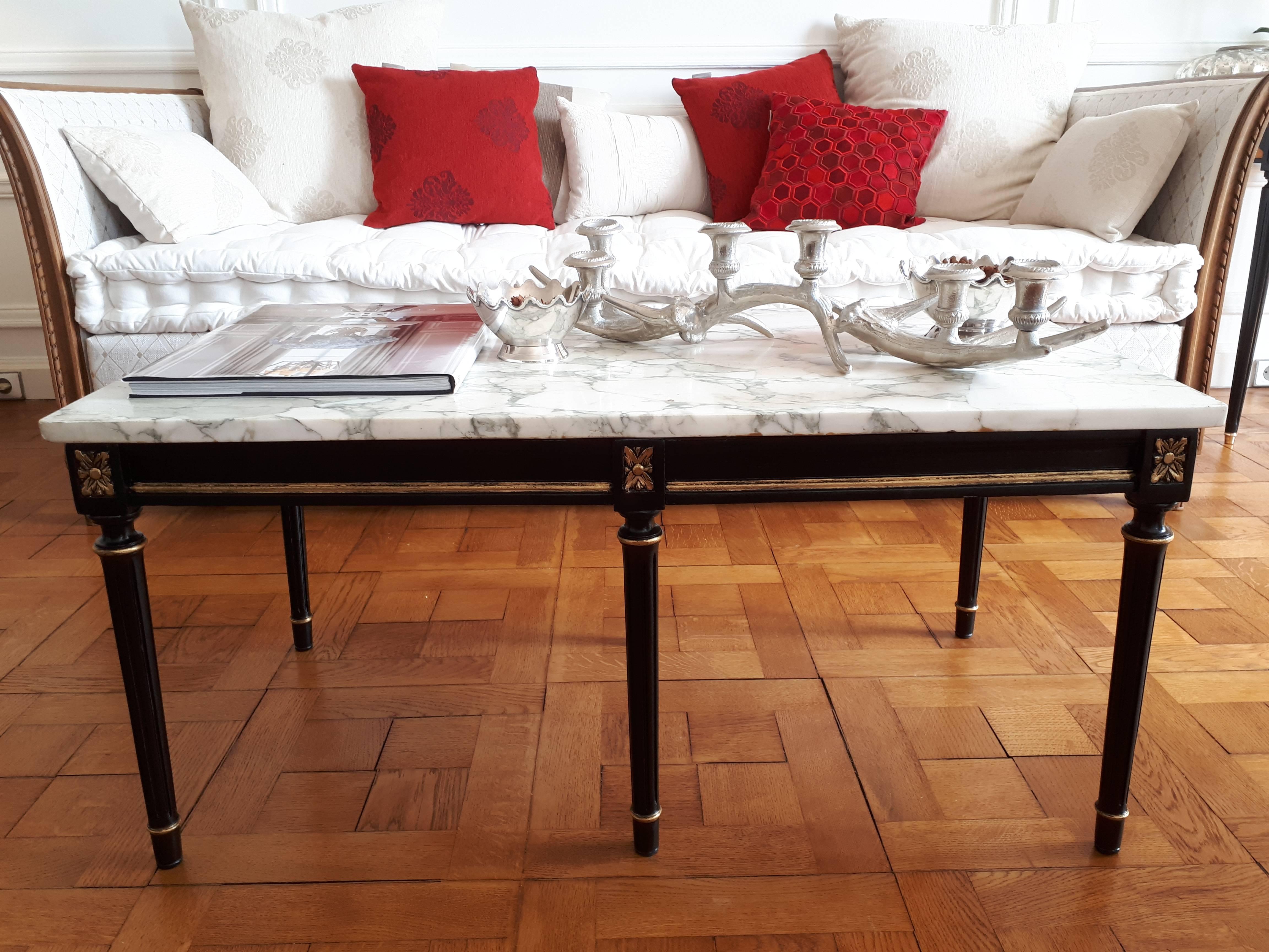 Antique Louis XVI Style Coffee Table Marble Top 5