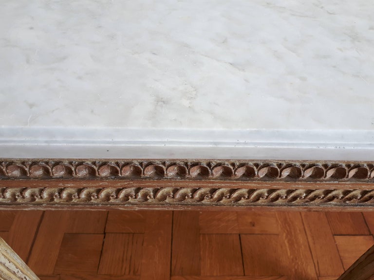 Antique Louis XVI Style Coffee Table Marble Top For Sale 7