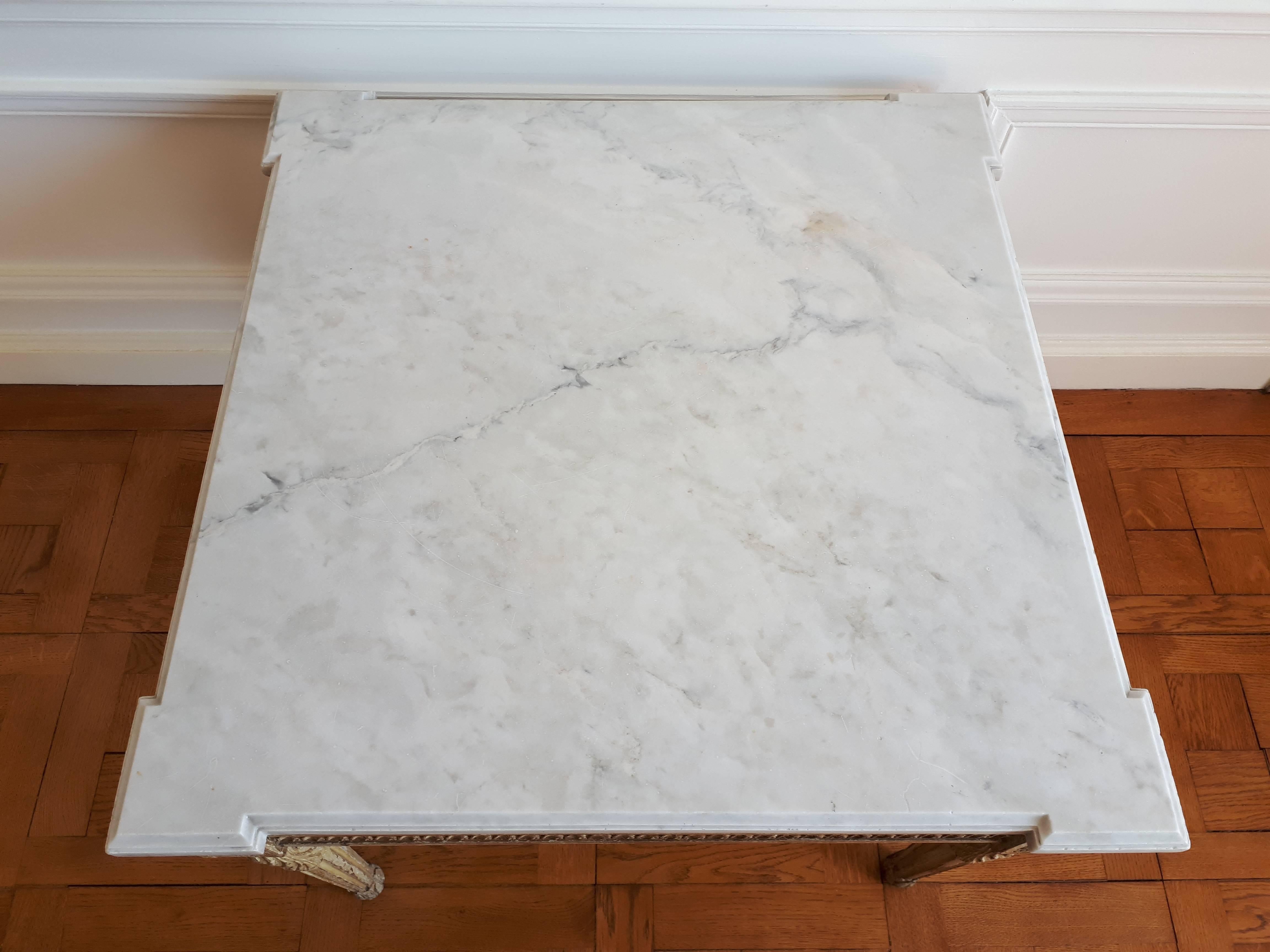 Antique Louis XVI Style Coffee Table Marble Top 3