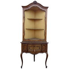 Antique Louis XVI Style Corner Étagère Cupboard Cabinet