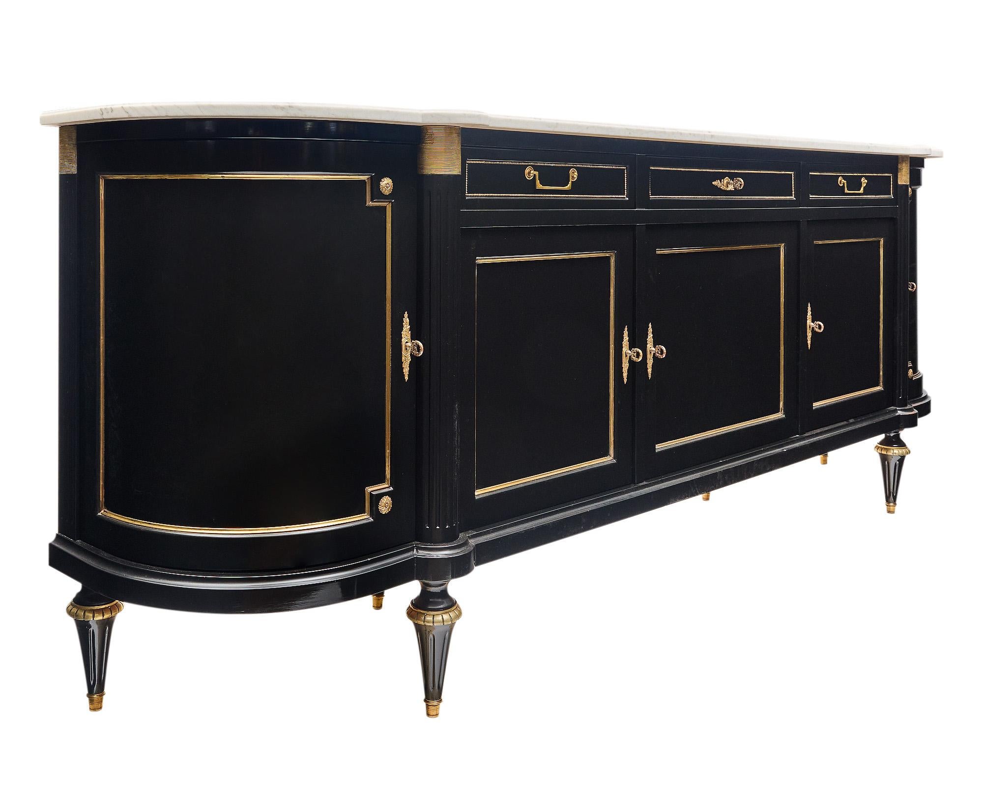 French Antique Louis XVI Style Demilune Buffet For Sale