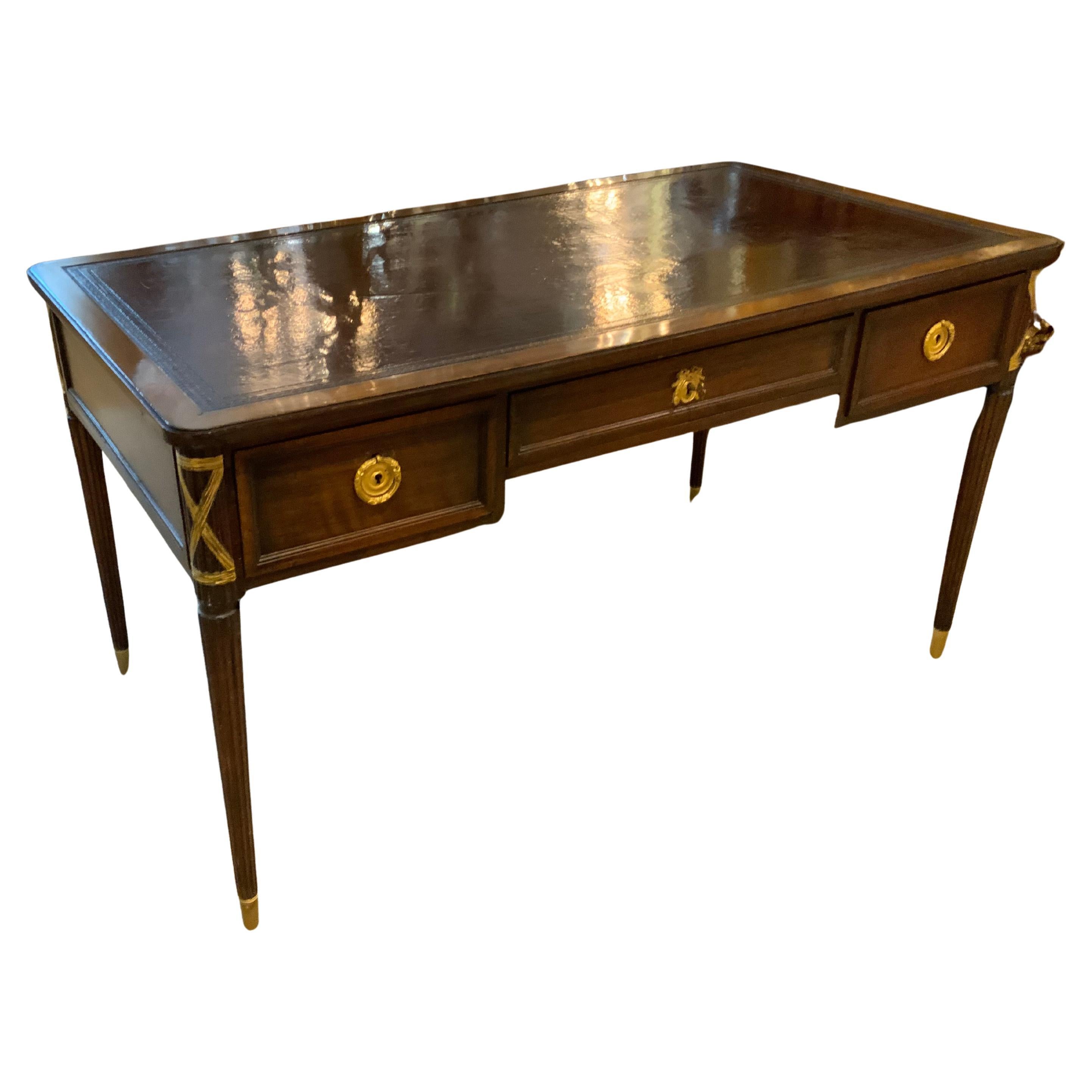 Antique Louis XVI -Style desk with leather top