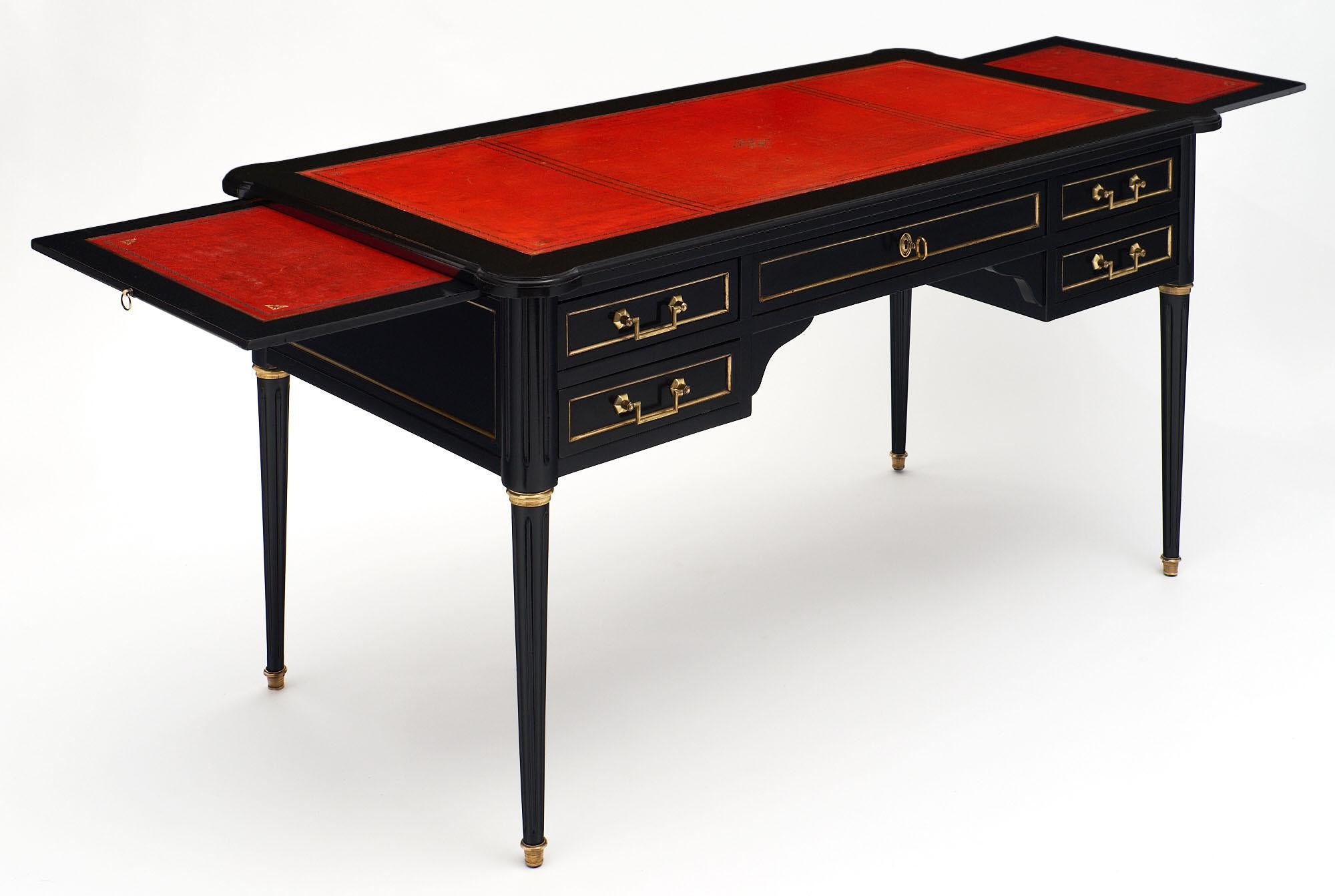red leather top desk