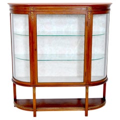 Antike Louis XVI Stil Englisch Mahagoni geschwungene China Display Cabinet um 1890