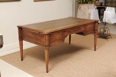 Antique 19th c. Louis XVI Style French Desk with Brown Leather Top