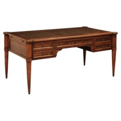 Antique 19th c. Louis XVI Style French Desk with Brown Leather Top