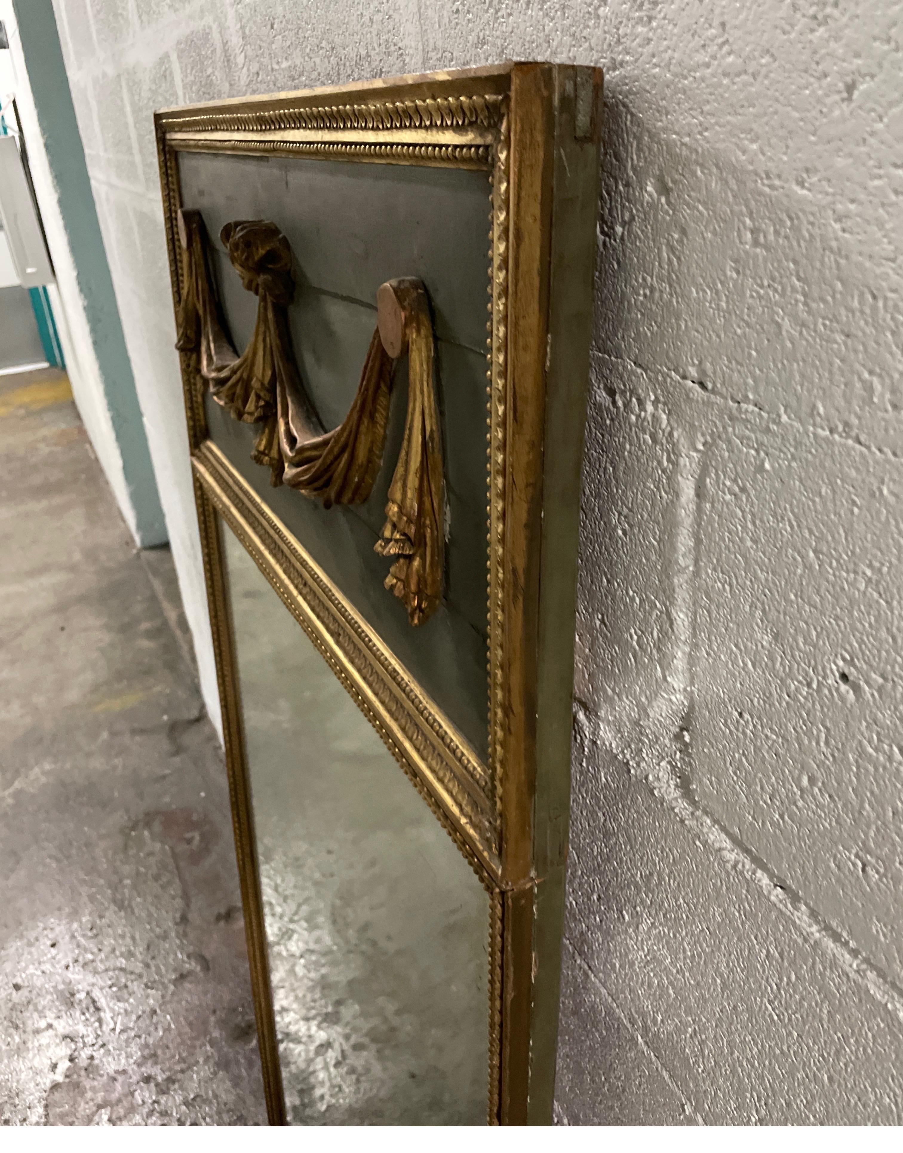 Antique Louis XVI Style French Trumeau Mirror For Sale 3