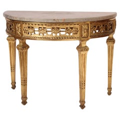 Antiker Louis XVI Stil vergoldetes Holz Konsolentisch