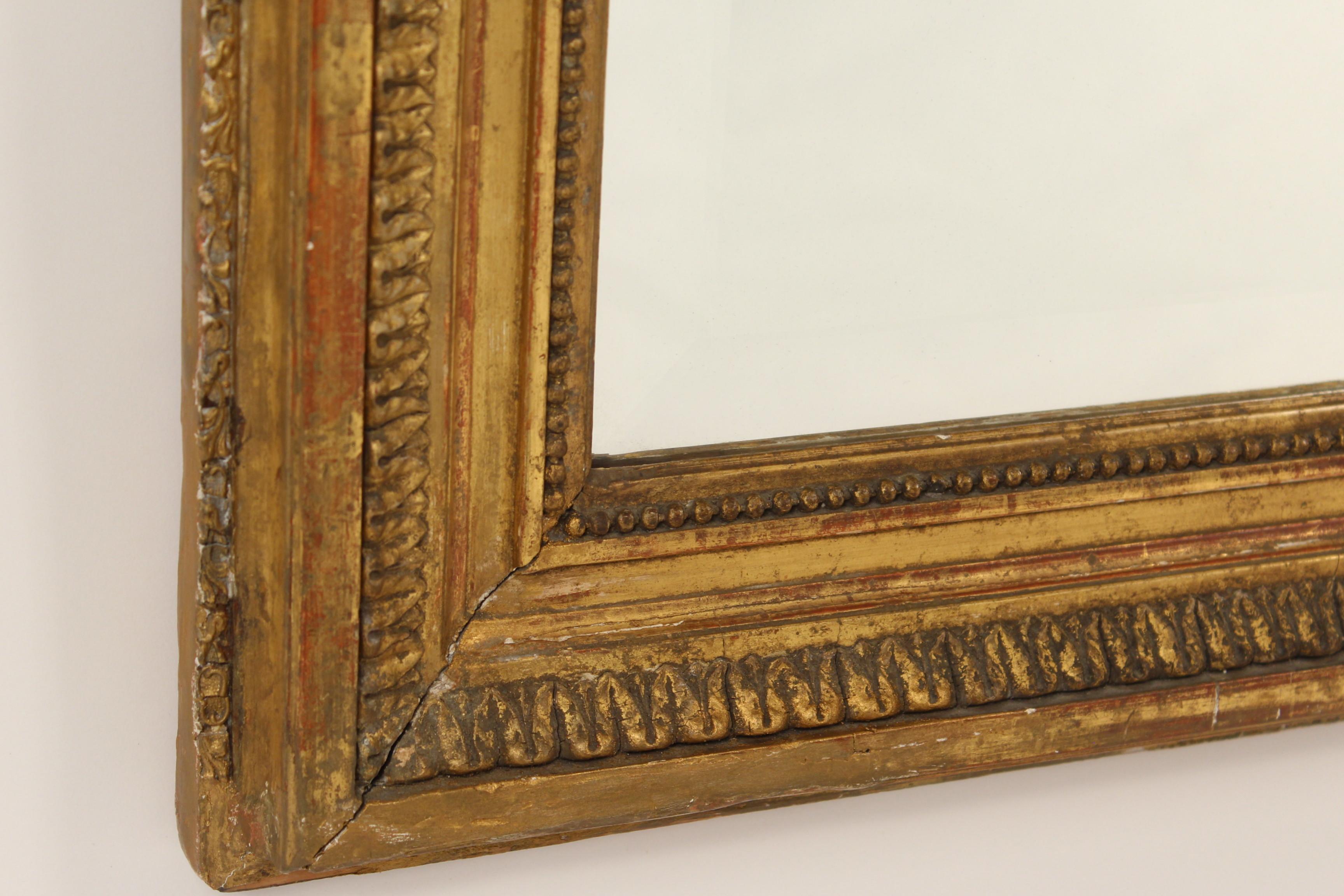 Antique Louis XVI Style Gilt Wood Mirror 6