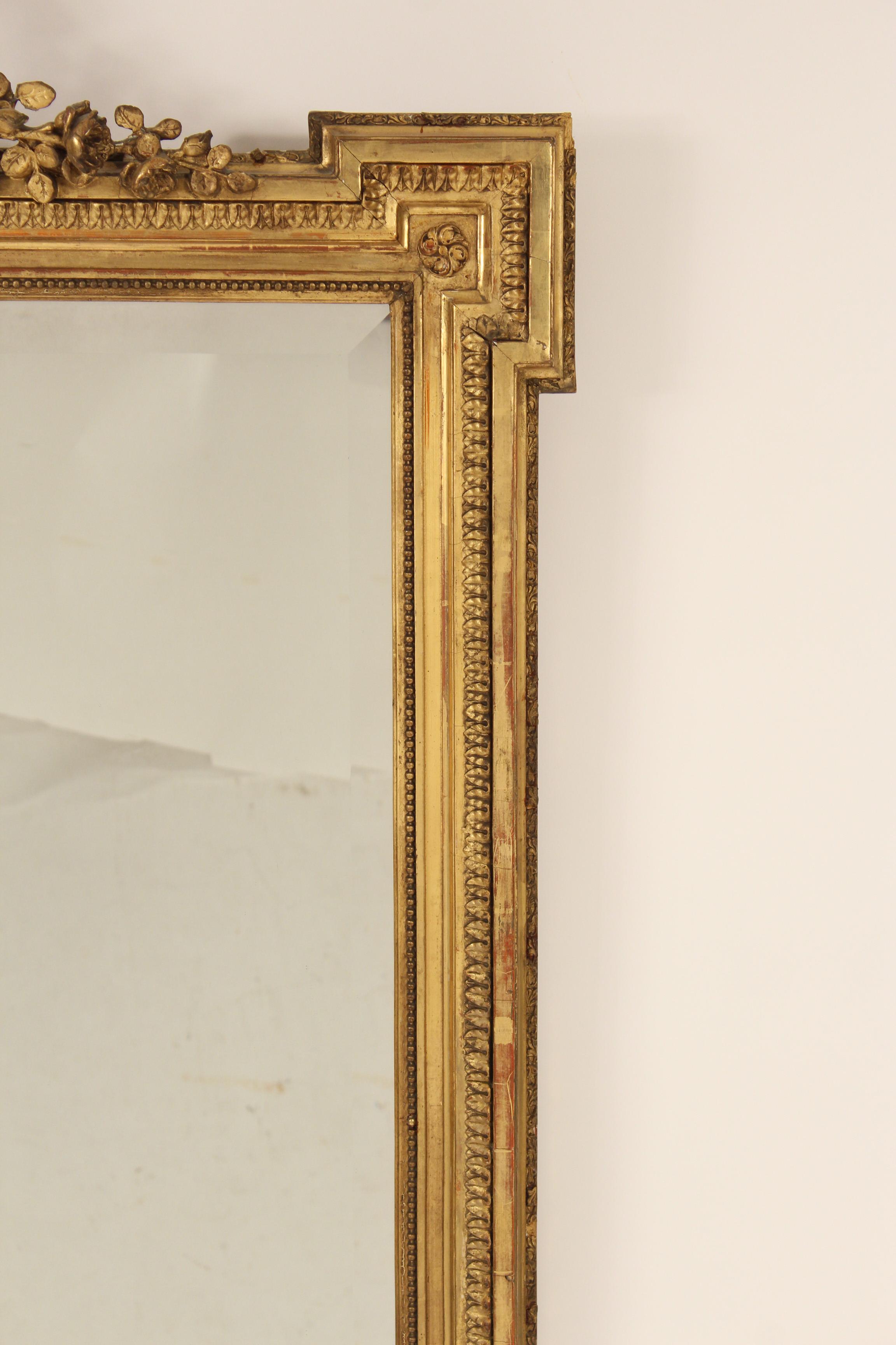 Early 20th Century Antique Louis XVI Style Gilt Wood Mirror