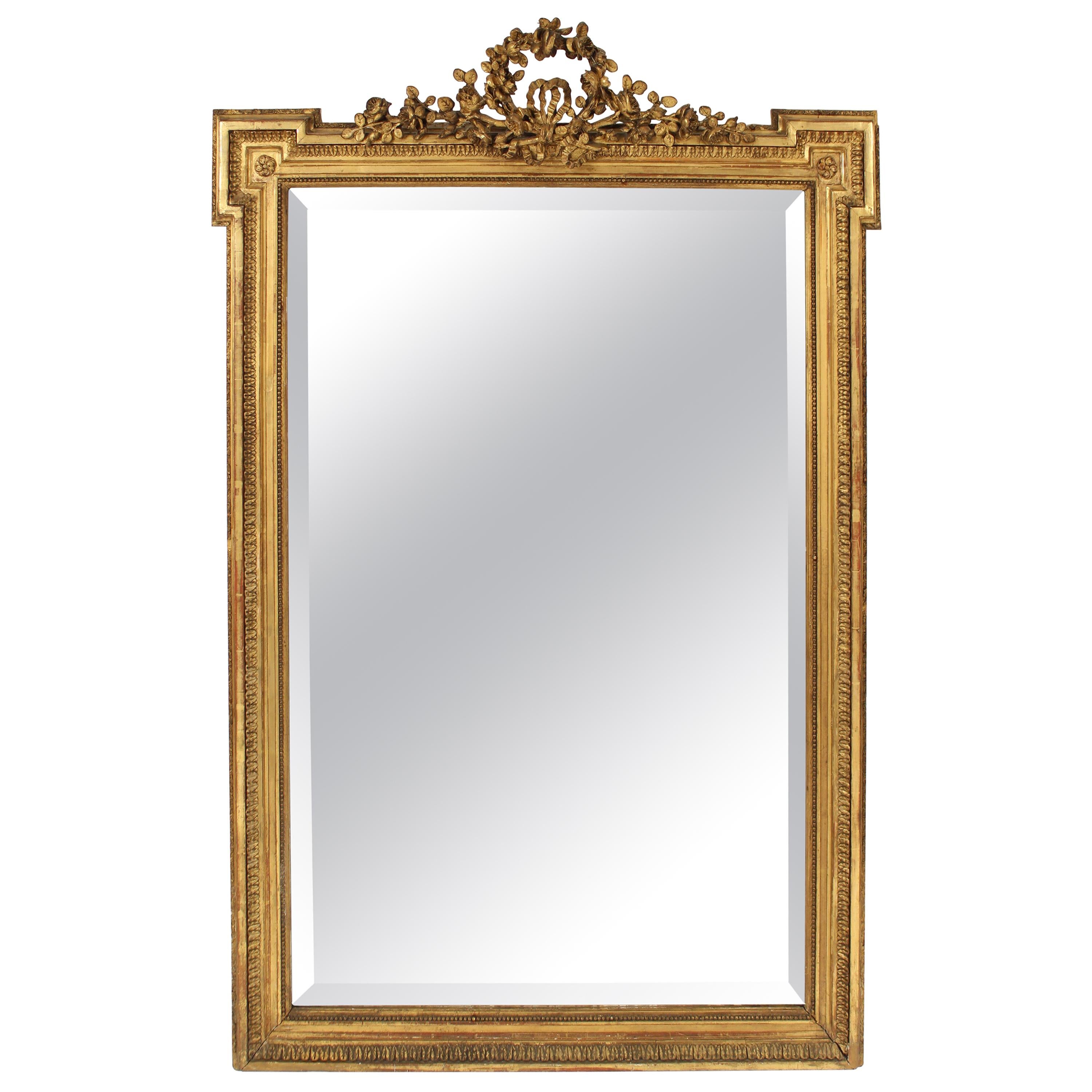 Antique Louis XVI Style Gilt Wood Mirror