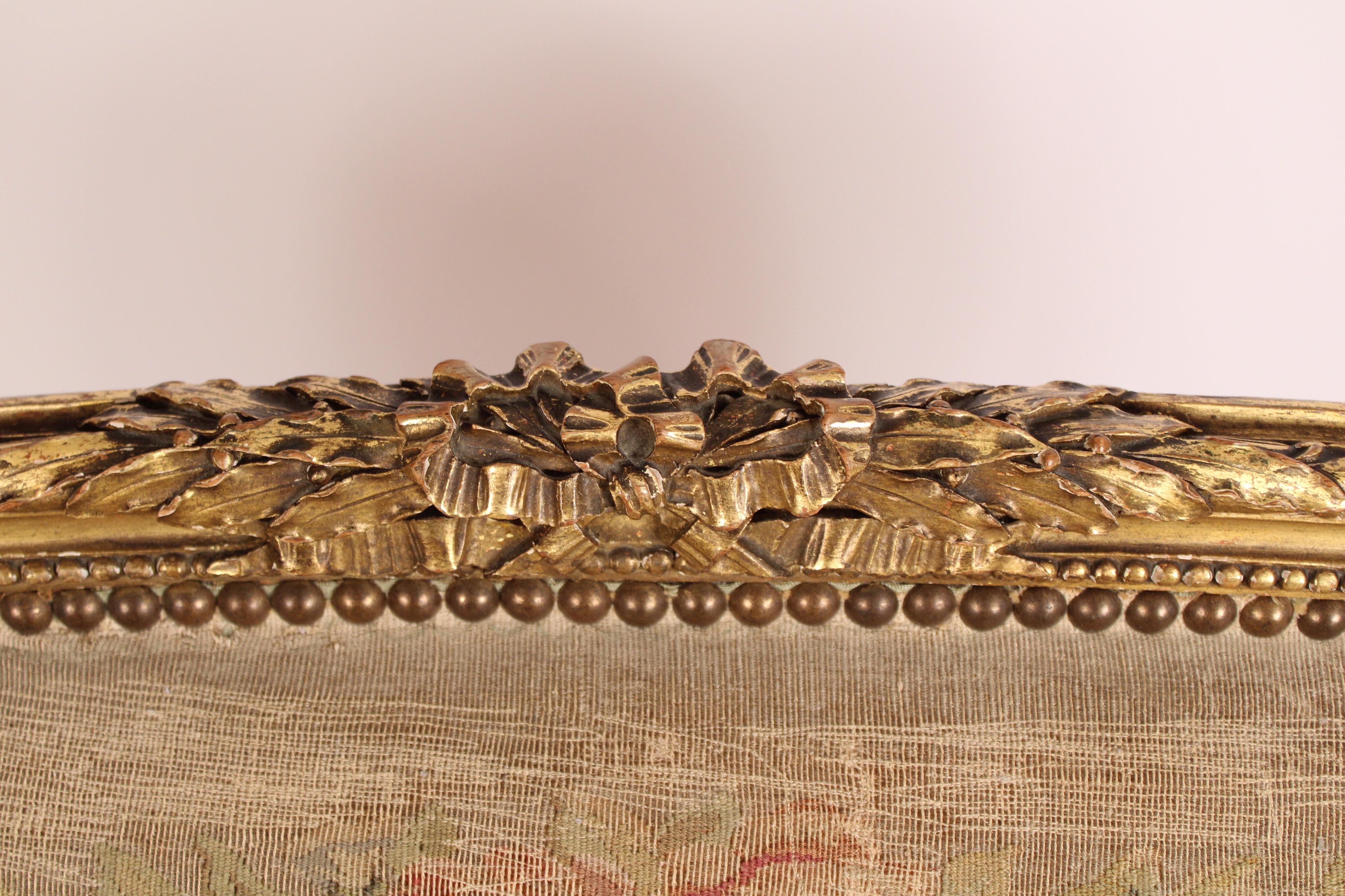 Antike Louis XVI-Stil vergoldetes Holz-Sofa im Angebot 4