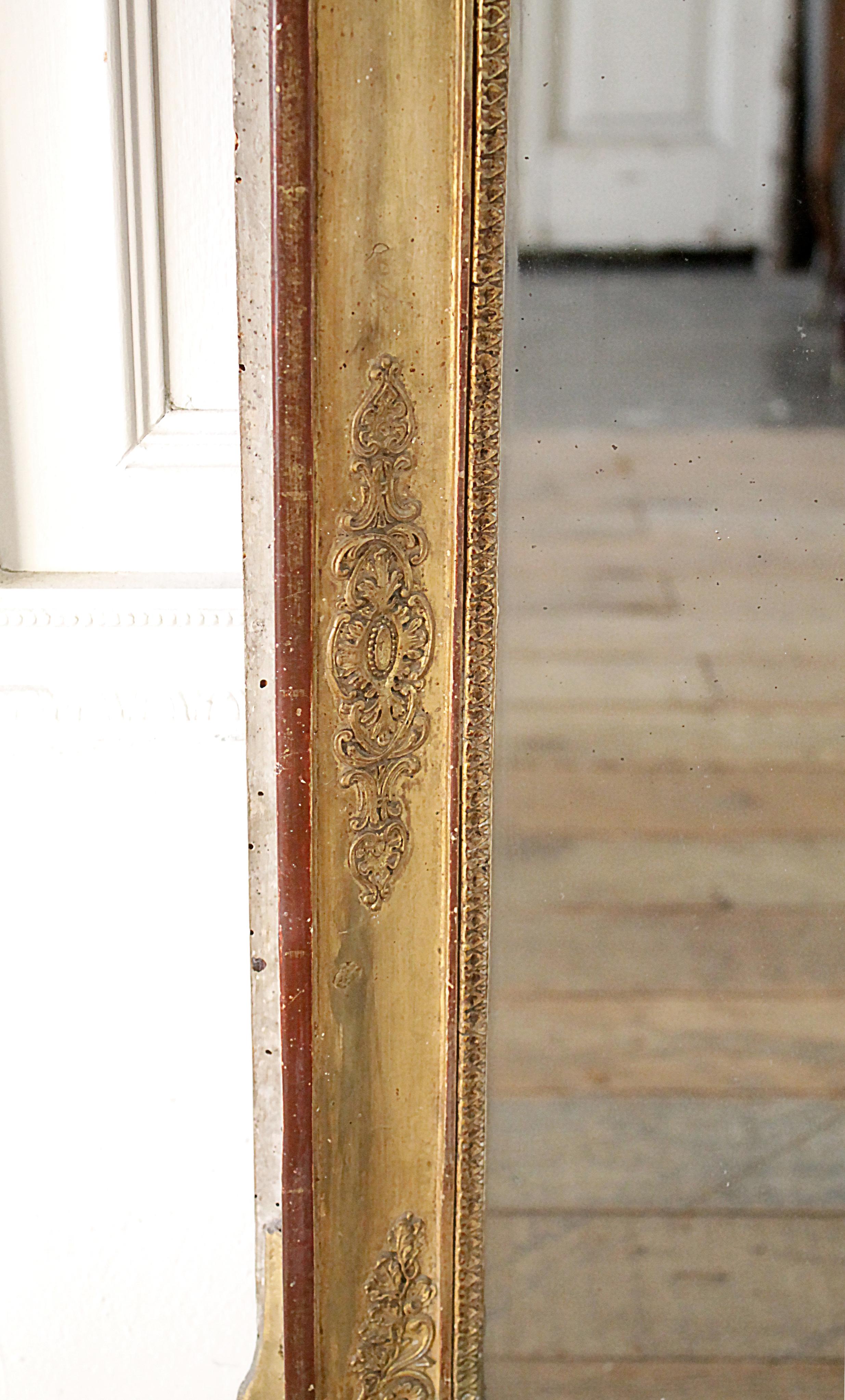 19th Century Antique Louis XVI Style Giltwood Mirror