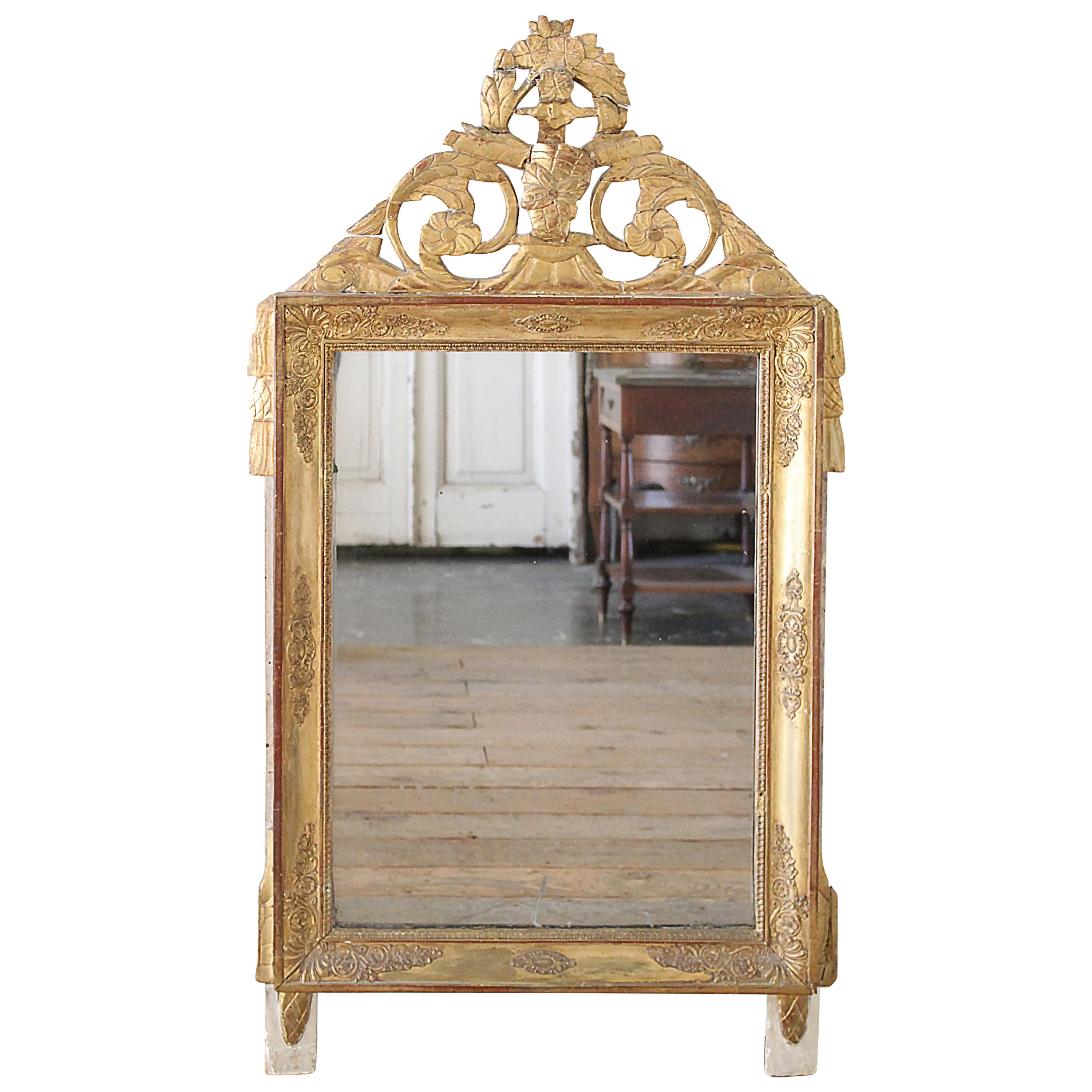 Antique Louis XVI Style Giltwood Mirror
