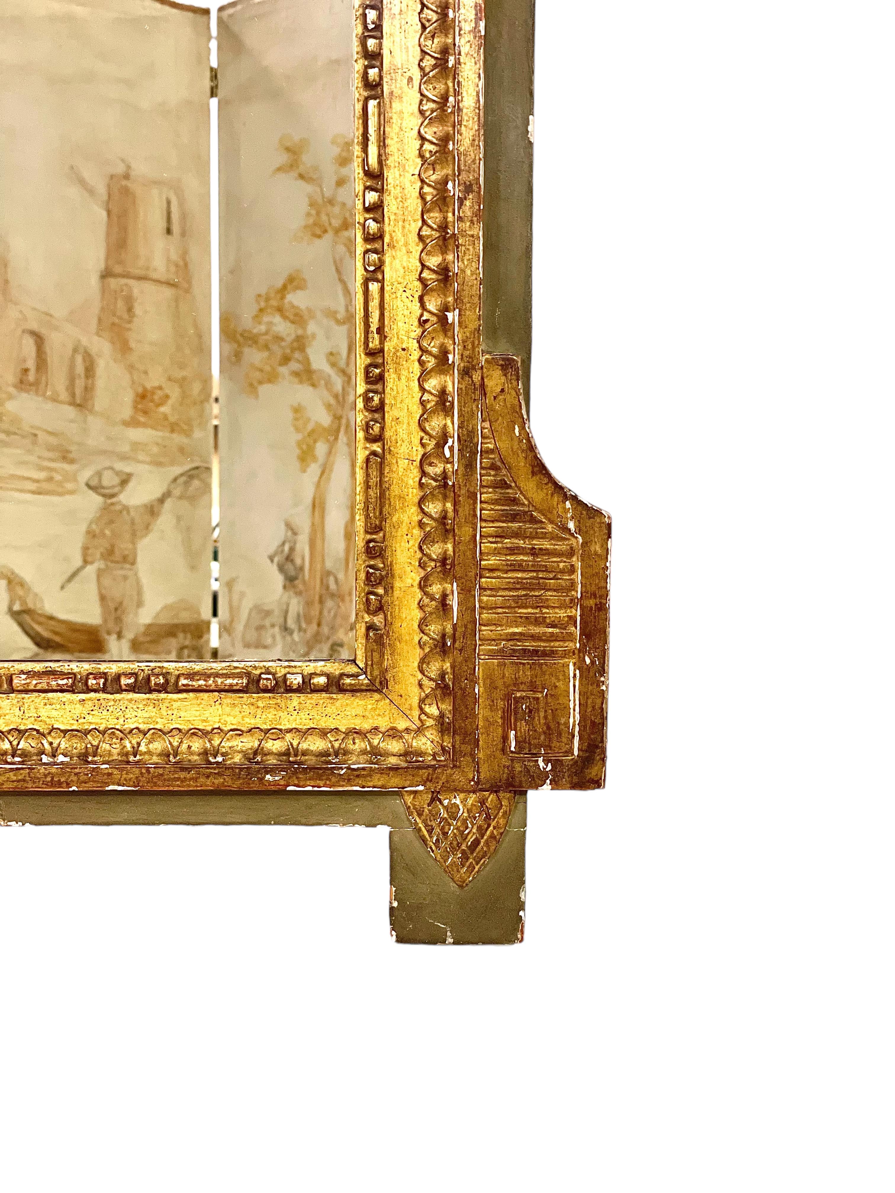 Specchio da parete in legno dorato Luigi XVI del XIX secolo in vendita 2