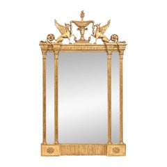 Antique Louis XVI Style Italian Giltwood Pier Mirror