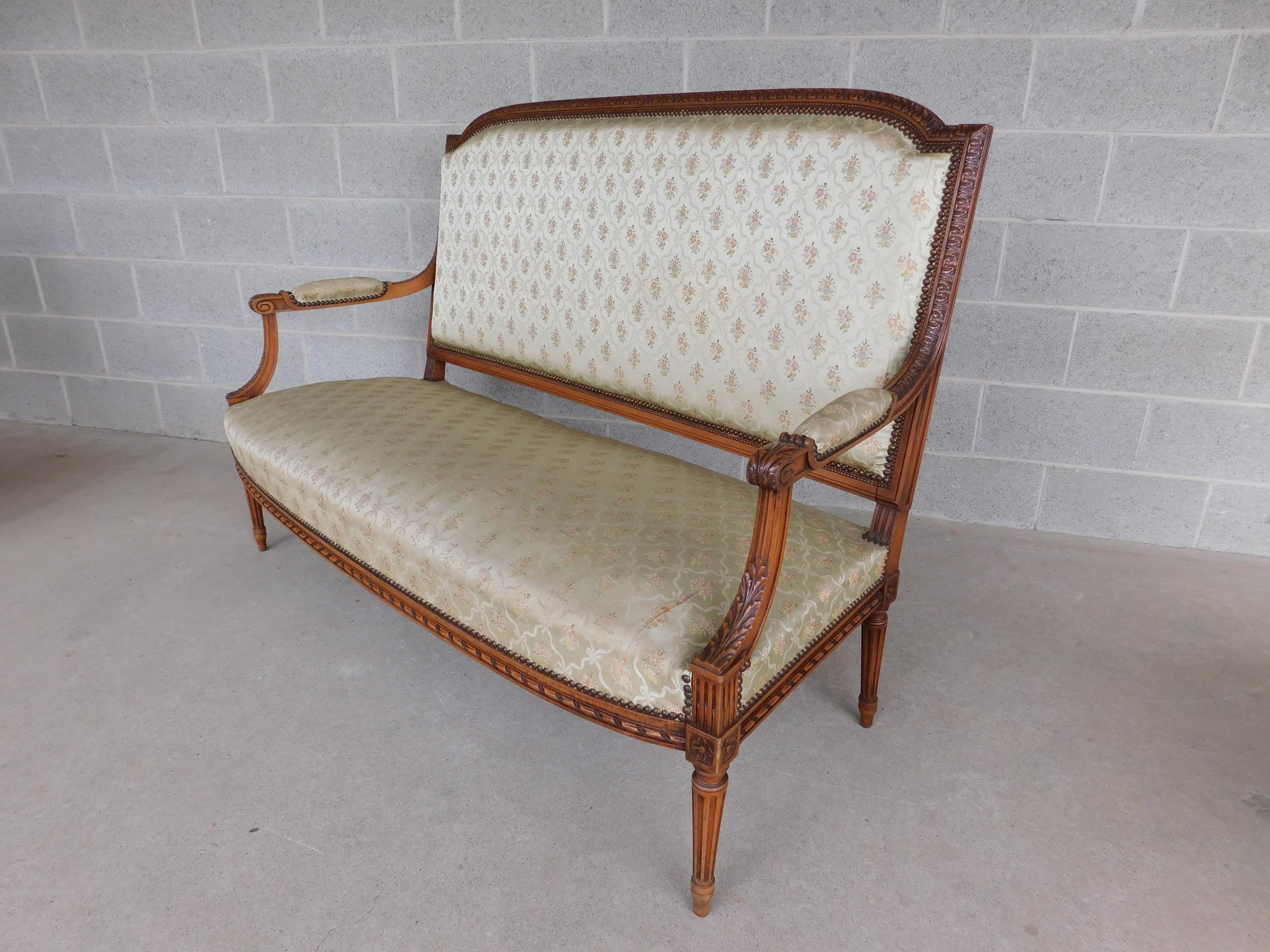 Antique Louis XVI Style Late 19th Century 3pc Parlor Set For Sale 1