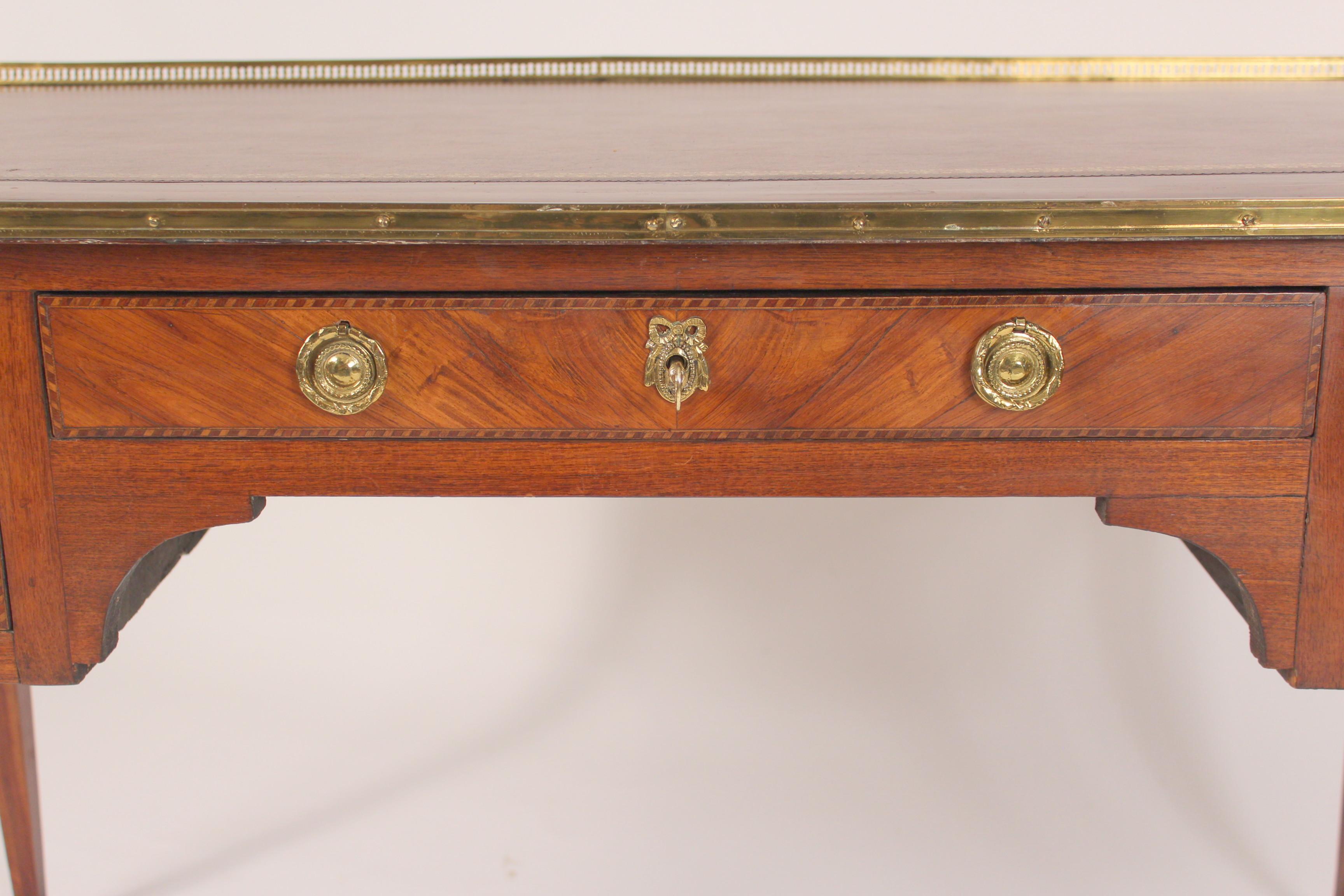 Antique Louis XVI Style Leather Top Desk 4