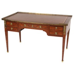 Antique Louis XVI Style Leather Top Desk
