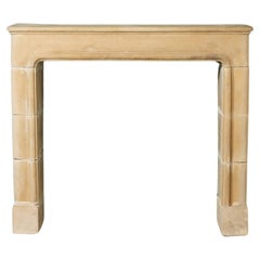 Antique Louis XVI Style Limestone Fire Mantel