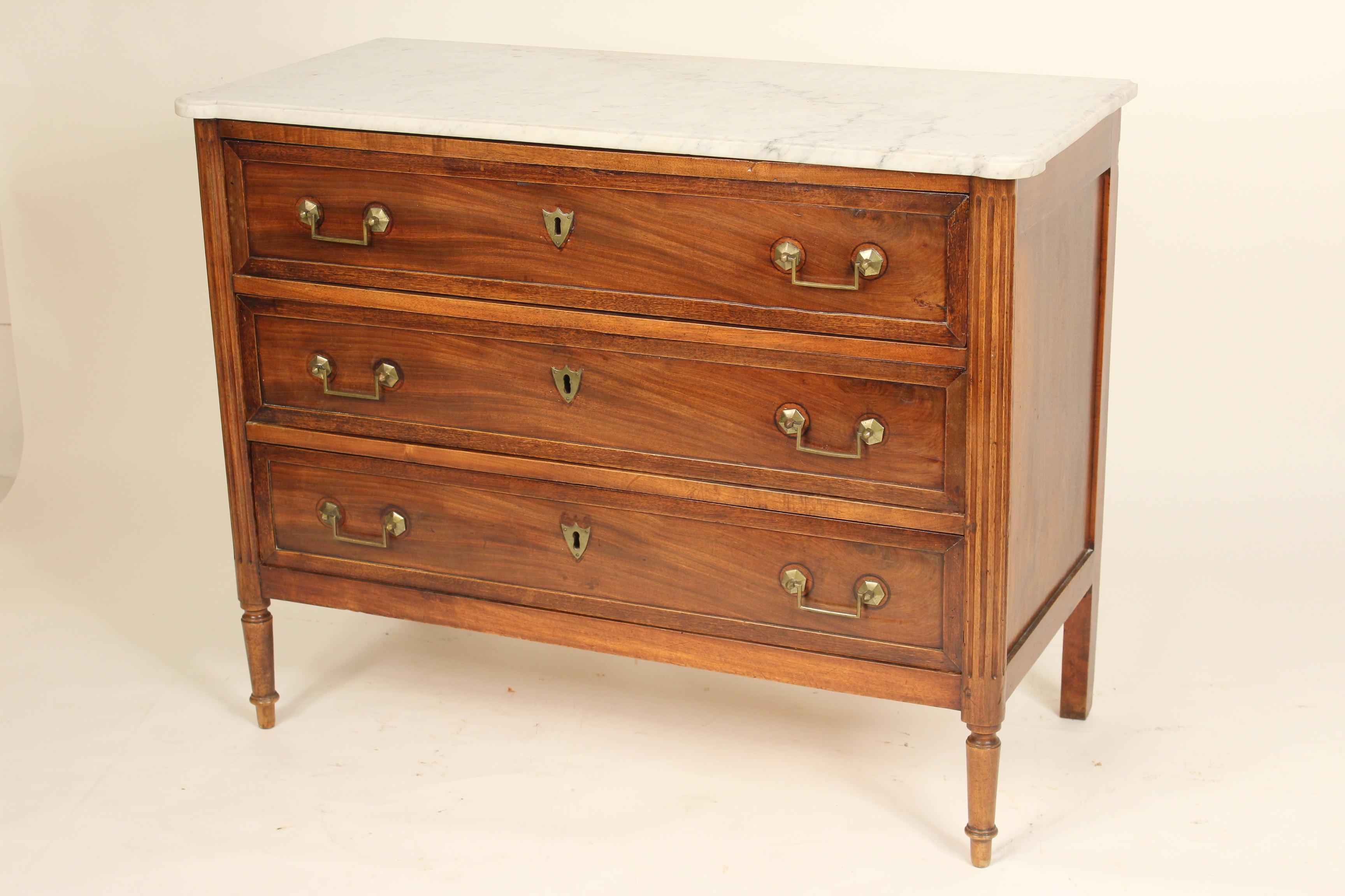 European Antique Louis XVI Style Mahogany Chest of Drawers