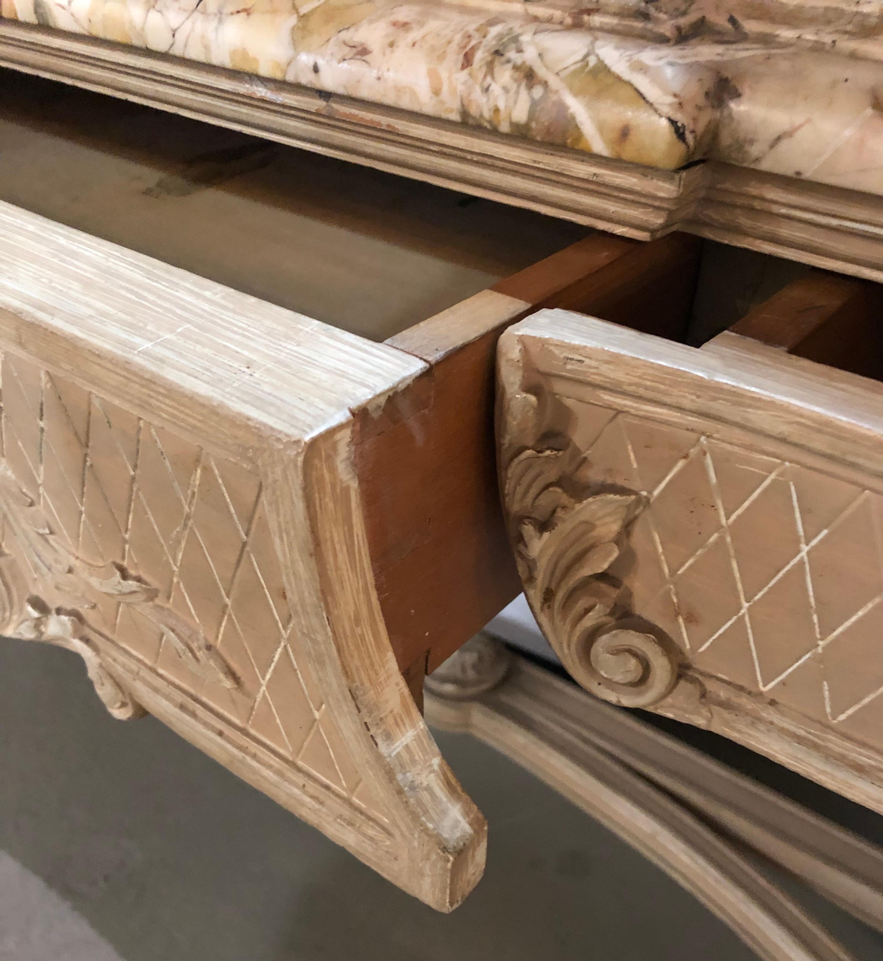 Antikes Sideboard oder Konsolentisch mit Marmorplatte im Louis-XVI.-Stil von Maison Jansen im Angebot 8