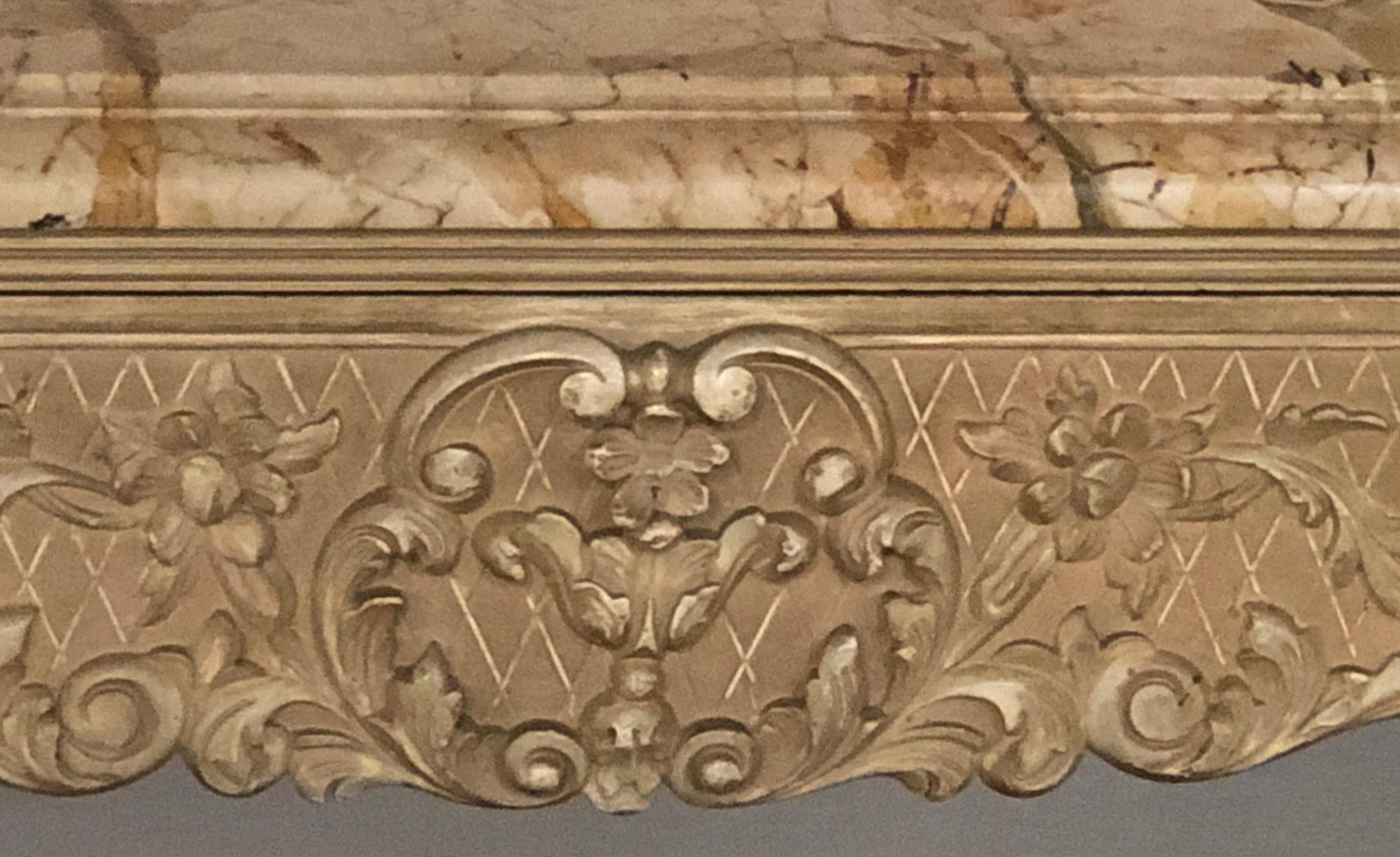 Antikes Sideboard oder Konsolentisch mit Marmorplatte im Louis-XVI.-Stil von Maison Jansen (20. Jahrhundert) im Angebot