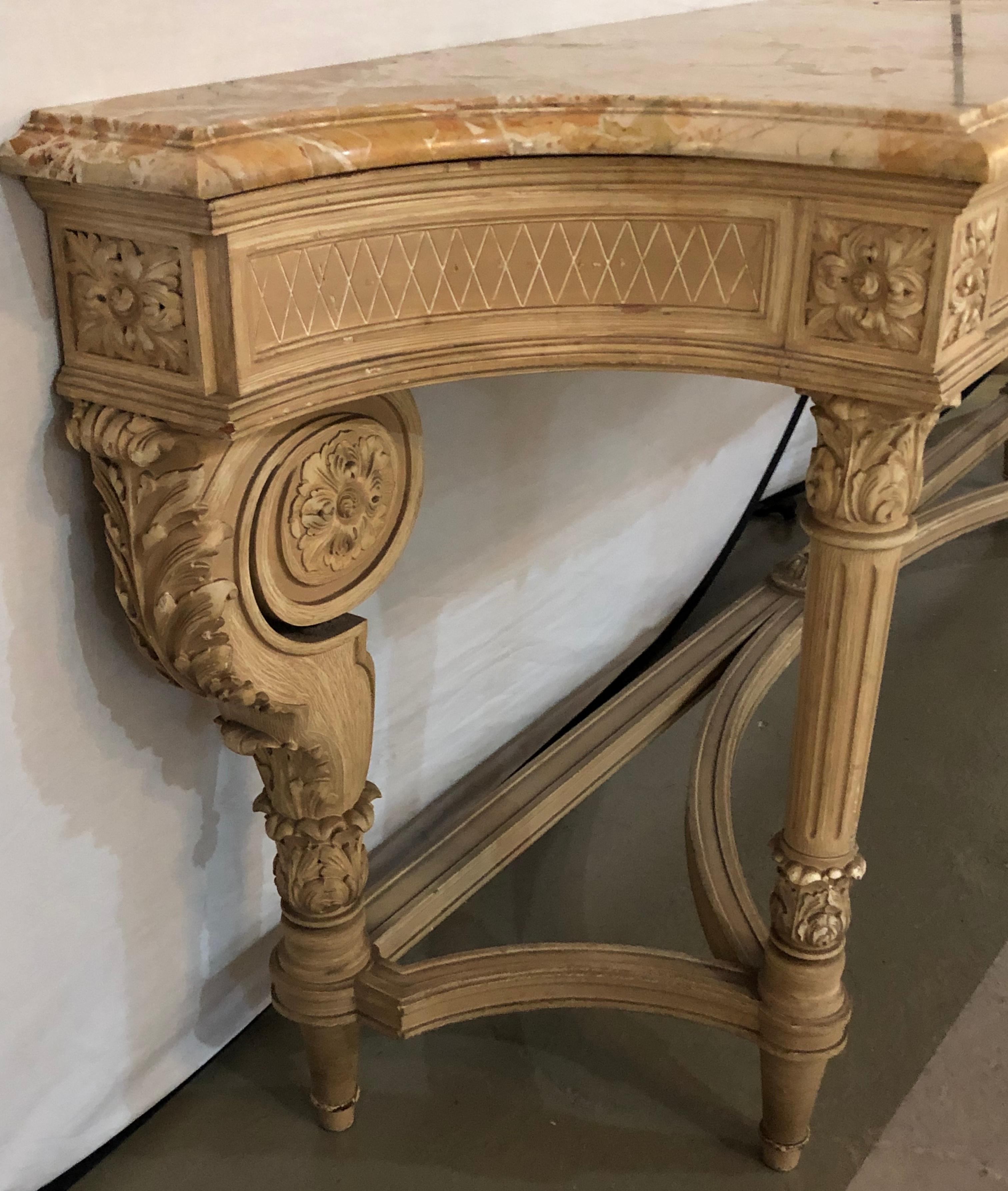 Antikes Sideboard oder Konsolentisch mit Marmorplatte im Louis-XVI.-Stil von Maison Jansen im Angebot 2