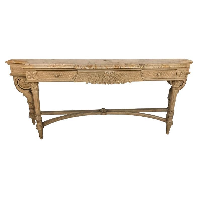 Antikes Sideboard oder Konsolentisch mit Marmorplatte im Louis-XVI.-Stil von Maison Jansen