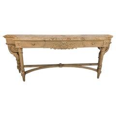 Antica credenza o console con piano in marmo della Maison Jansen in stile Luigi XVI