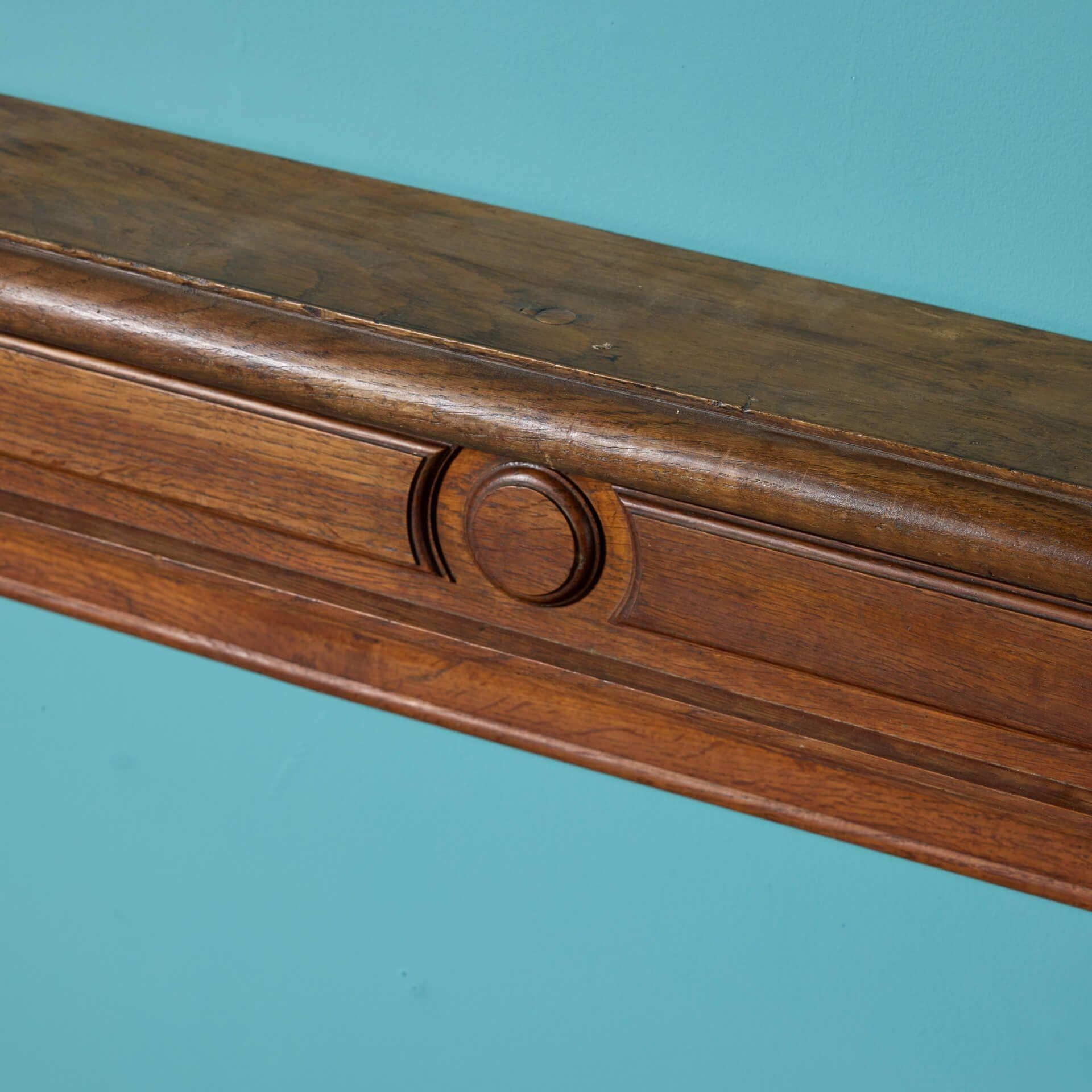 Wood Antique Louis XVI Style Oak Fire Mantel For Sale