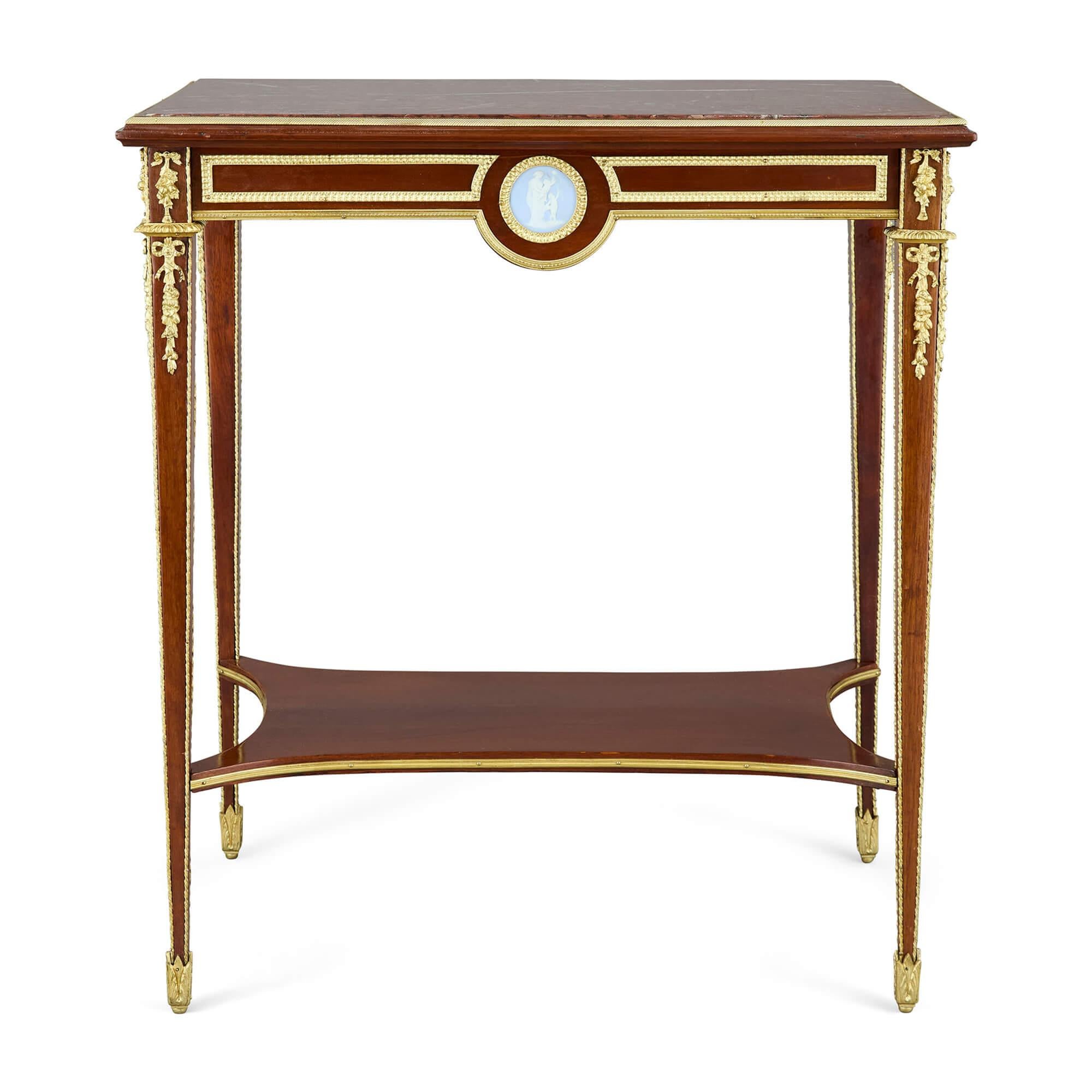 Antigua Mesa Auxiliar Montada de Ormolina y Jaspe de Estilo Luis XVI en Bueno estado para la venta en London, GB