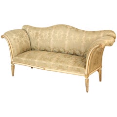 Antique Louis XVI Style Painted and Partial Gilt Settee