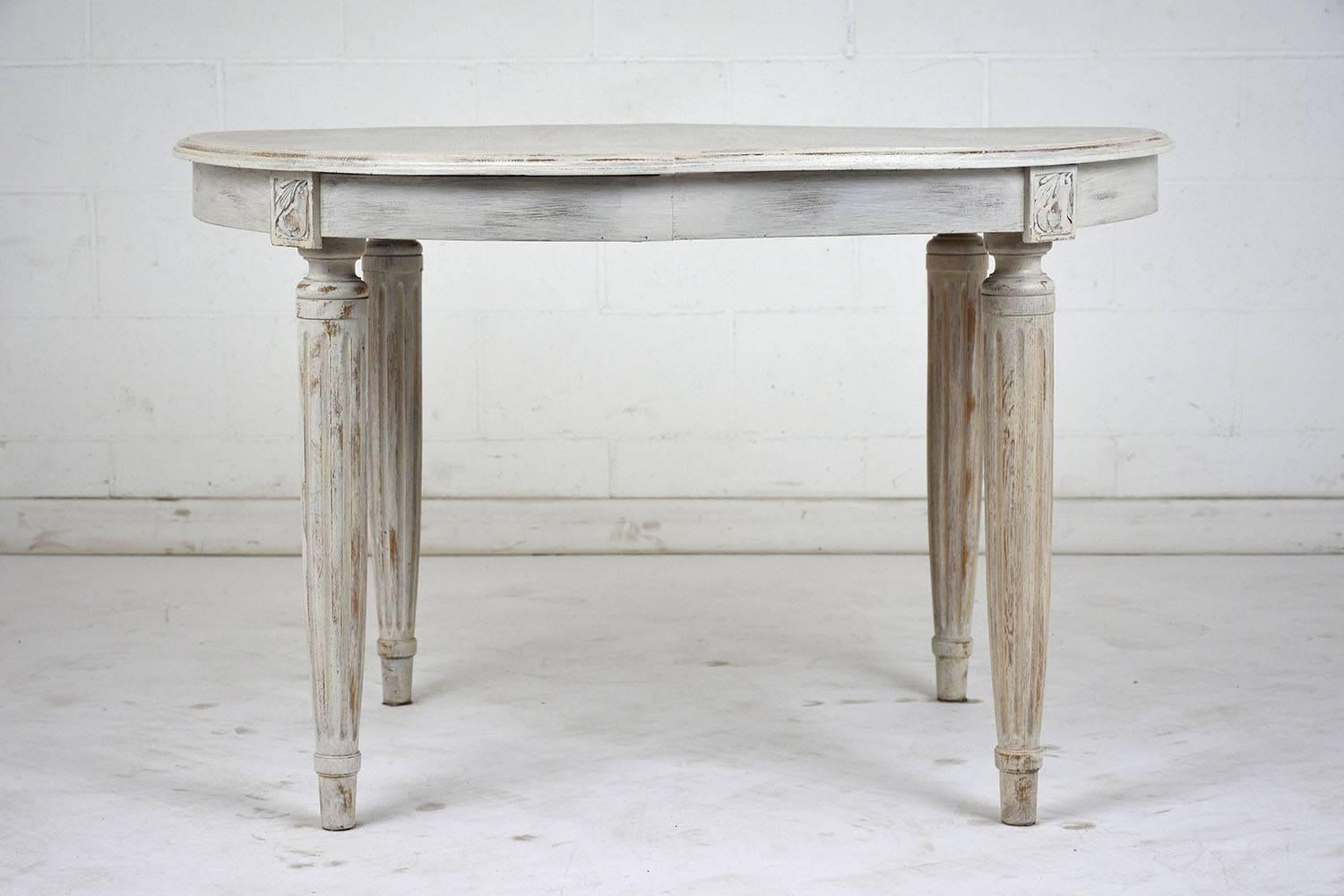 Antique Louis XVI Style Painted Dining Table In Excellent Condition In Los Angeles, CA