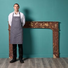 Antique Louis XVI Style Red Marble Fire Surround