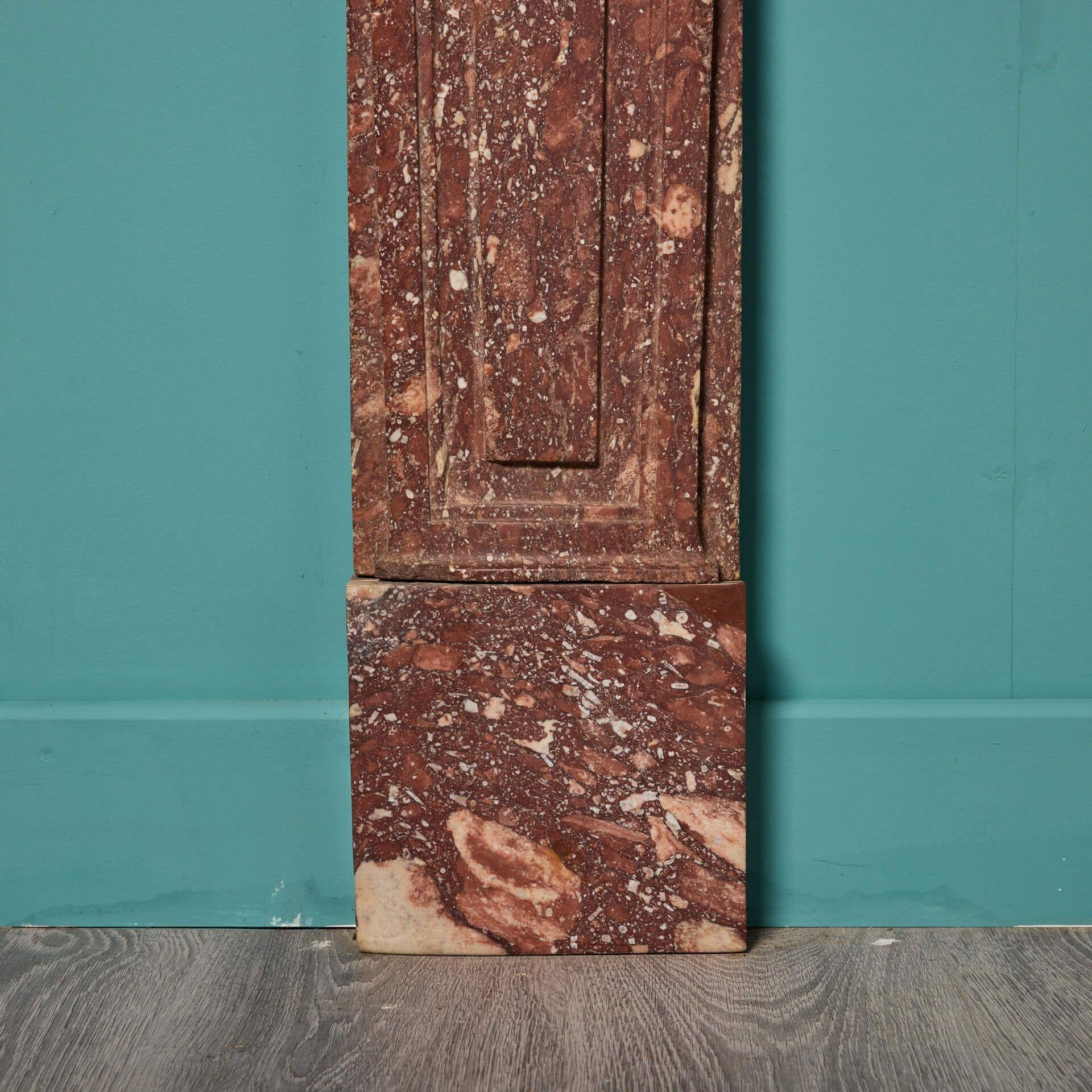 Antique Louis XVI Style Red Marble Fire Surround For Sale 1