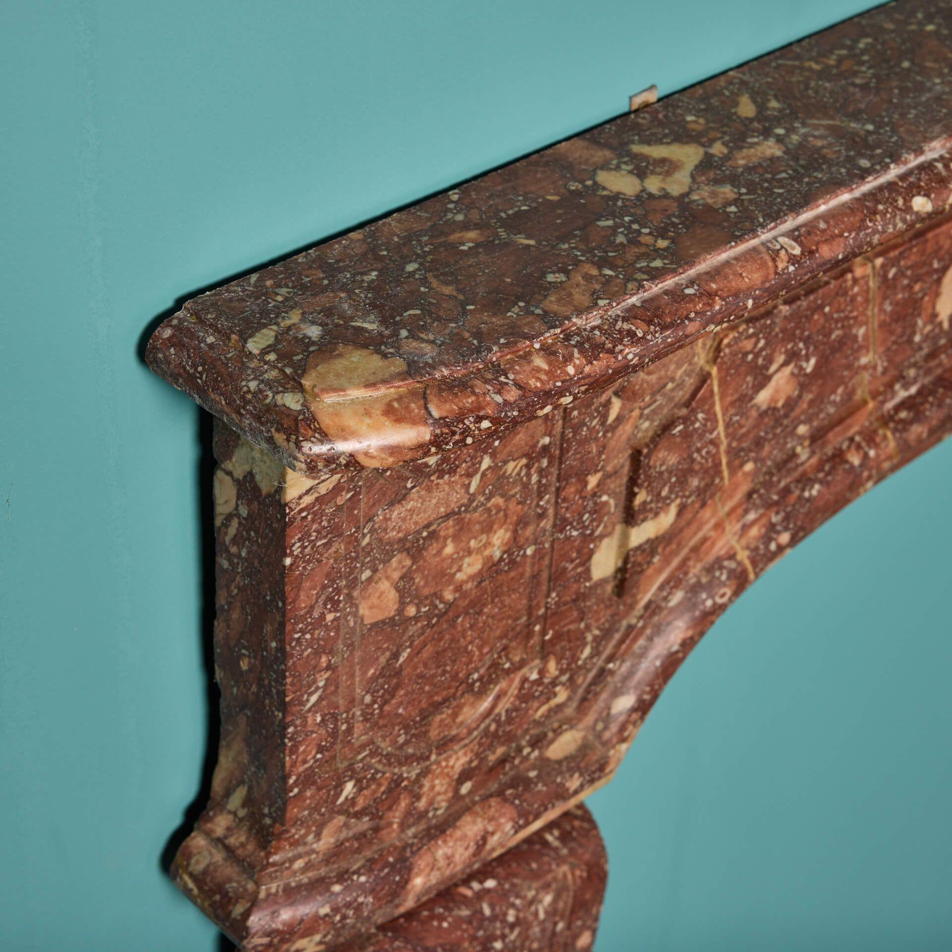 Antique Louis XVI Style Red Marble Fire Surround For Sale 3