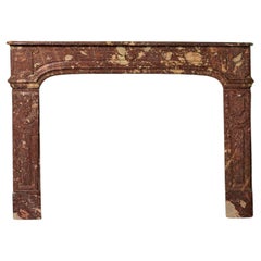 Used Louis XVI Style Red Marble Fire Surround