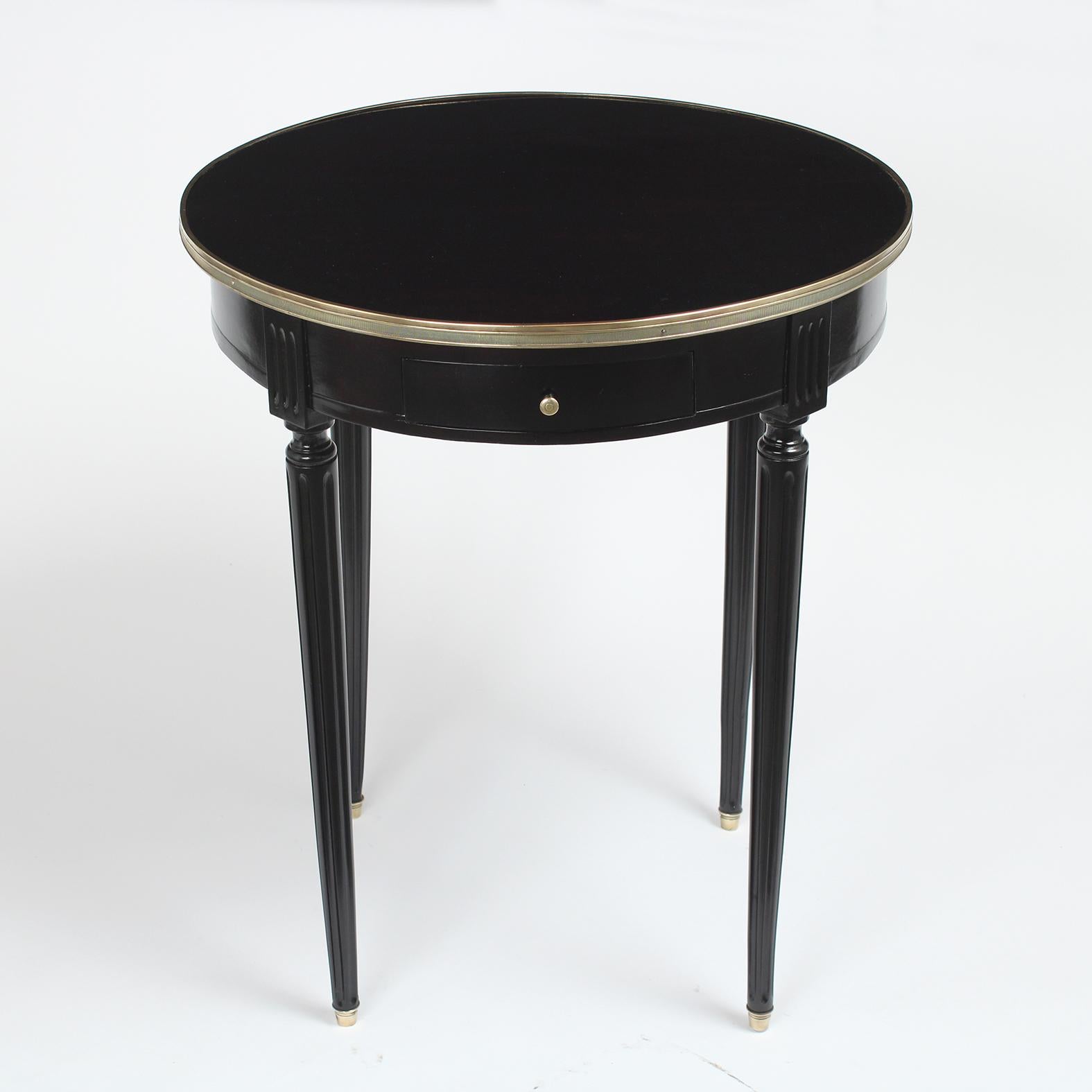 Antique Louis XVI Style Round Ebonized Side Table (Louis XVI.)