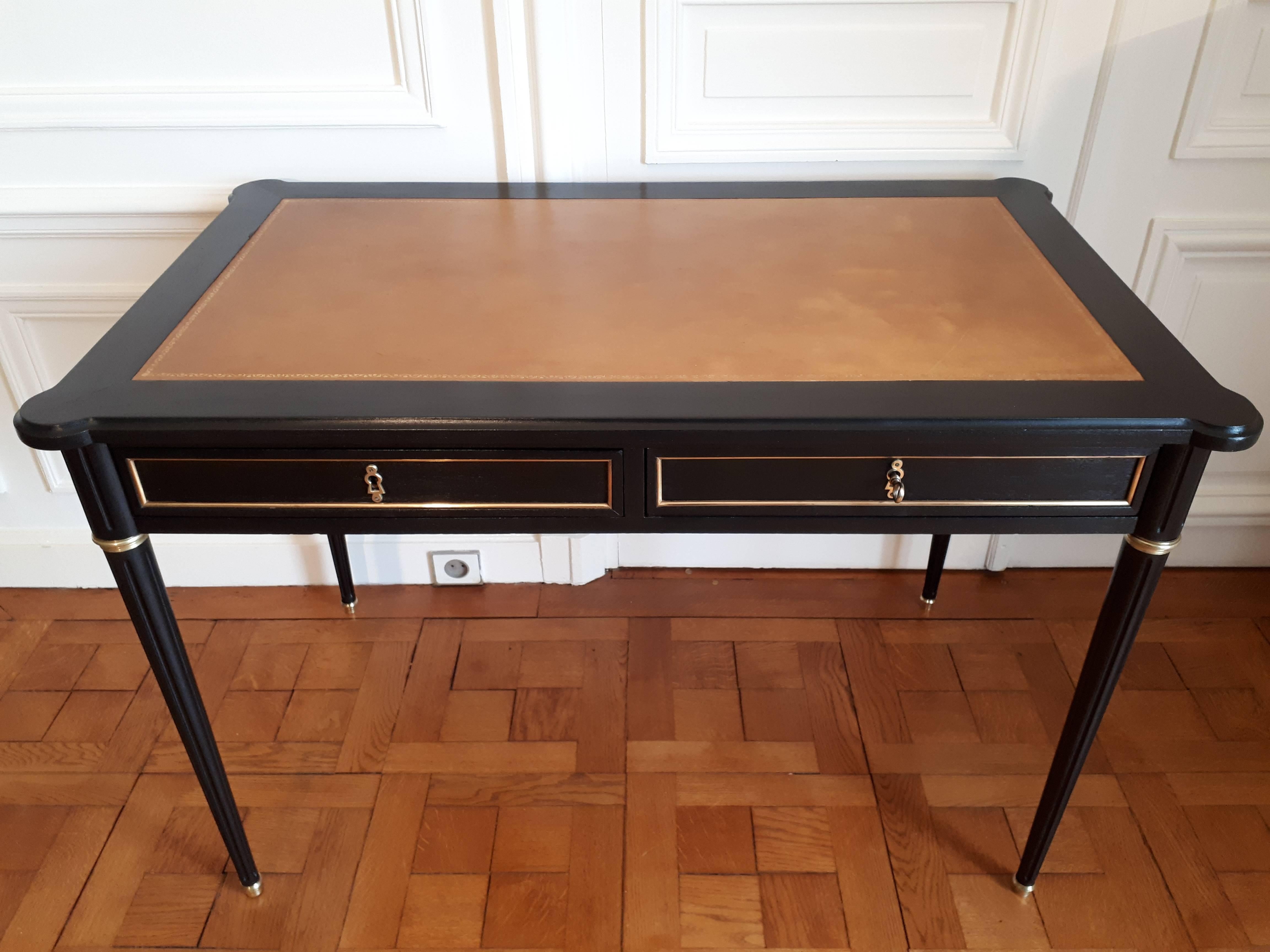 Antique Louis XVI Style Writing Desk Bureau In Good Condition In Senonches, Centre-Val de Loire