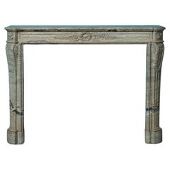 Antique Louis XVI Swedish Green Marble Fire Surround