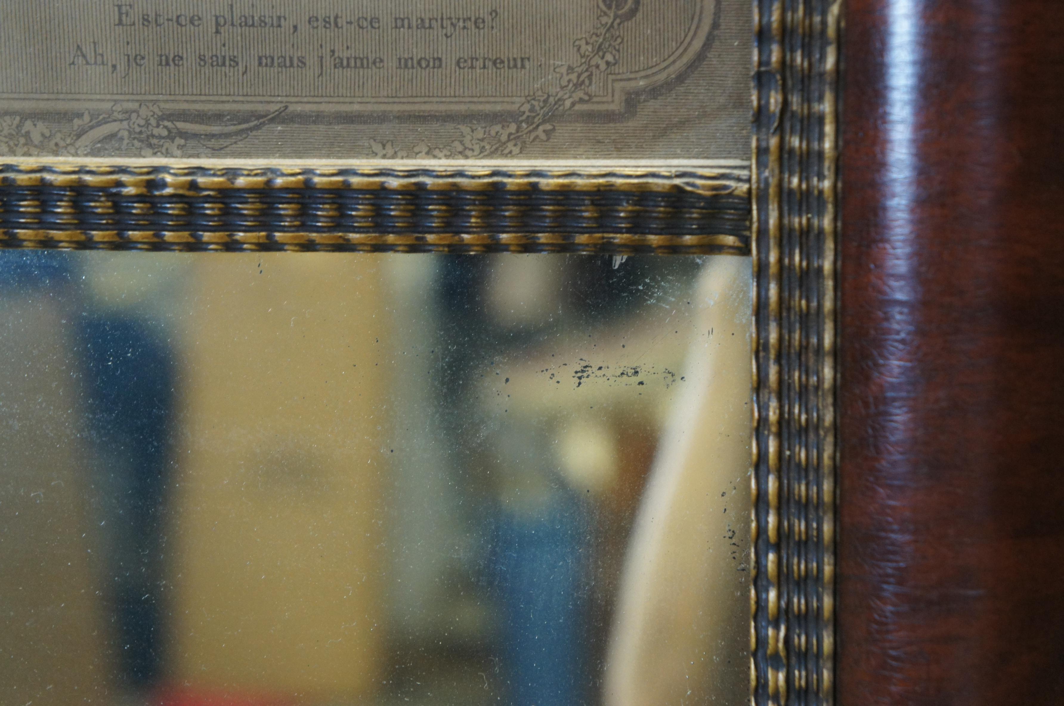 Antique Louis XVI Trumeau Pier Mirror & Engraving Le Lever Romanet Freudenberg For Sale 2