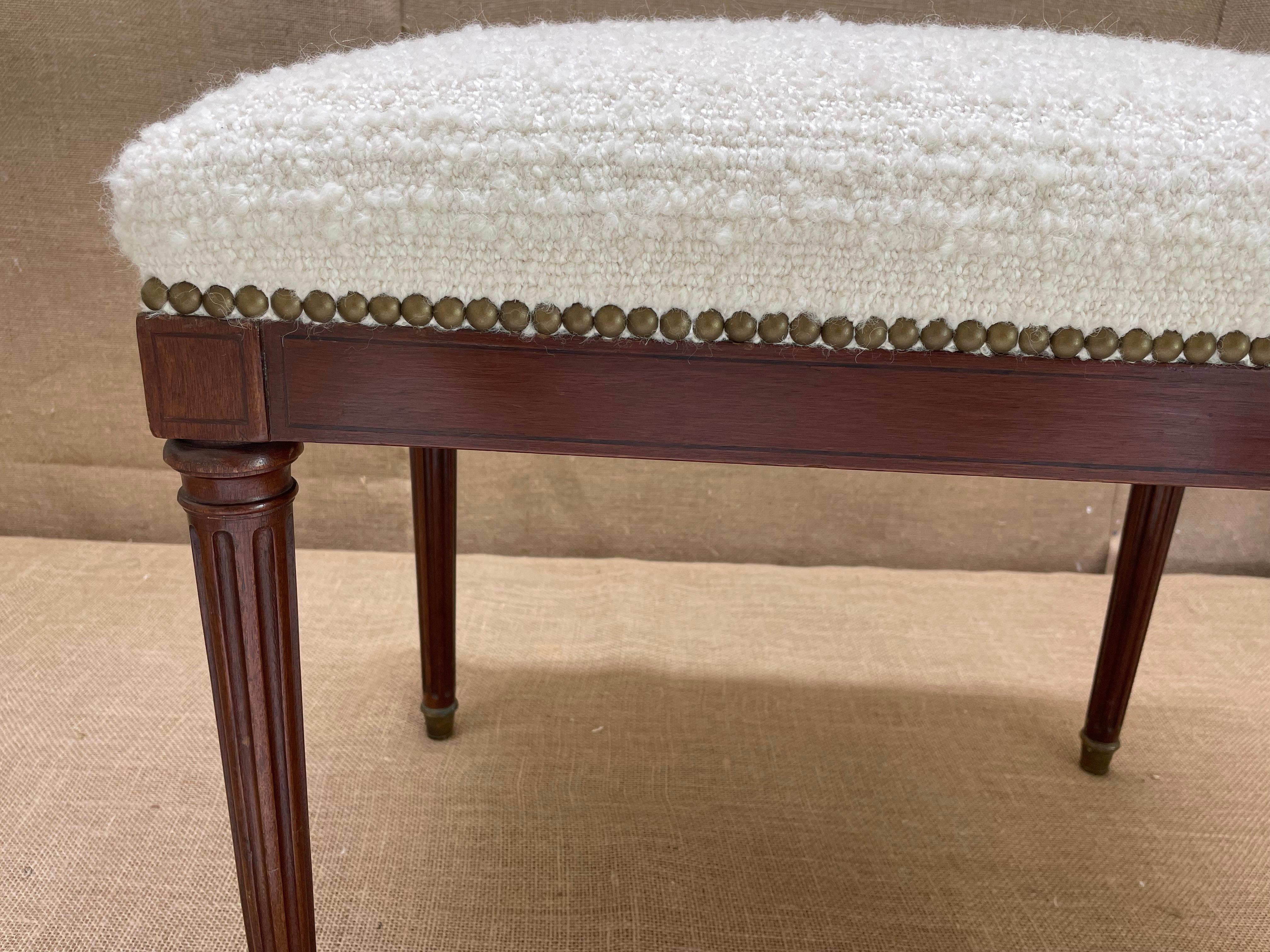 Américain Tabouret Louis XVI ancien en bois