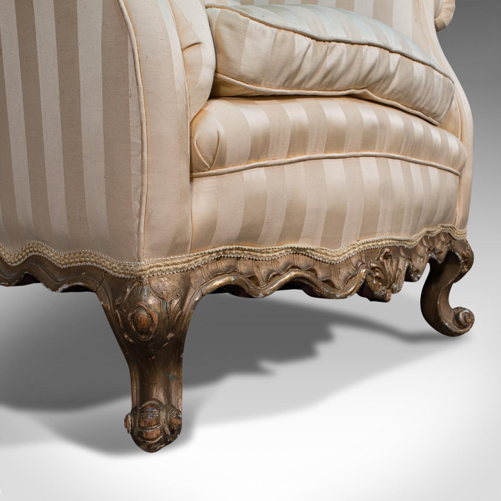 Antique Lounge Armchair, French, Textile, Beech, Tub Seat, Late Victorian, 1900 8