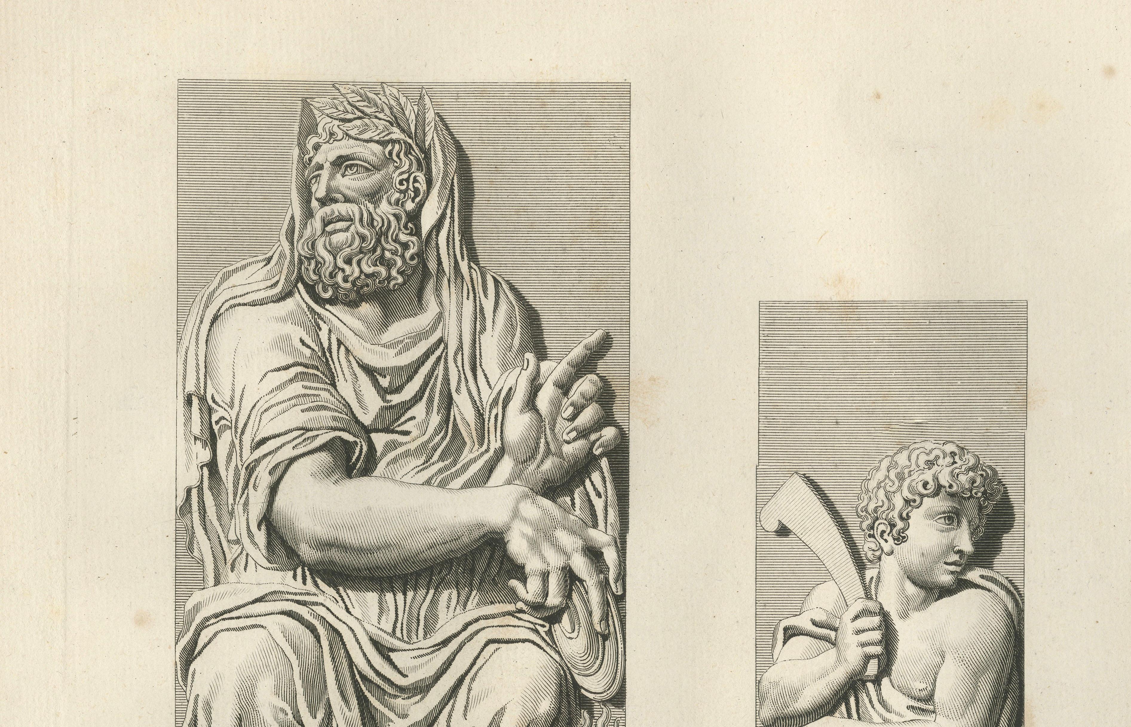 Antique Louvre Architectural Relief Engravings – French Neoclassical Plates 1803