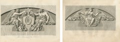 Antique Louvre Architectural Relief Engravings Pair, Neoclassical Ornament, 1803