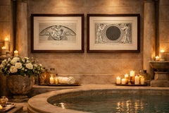 Antique Louvre Bas-Relief Engravings Pair, French Neoclassical, 1803